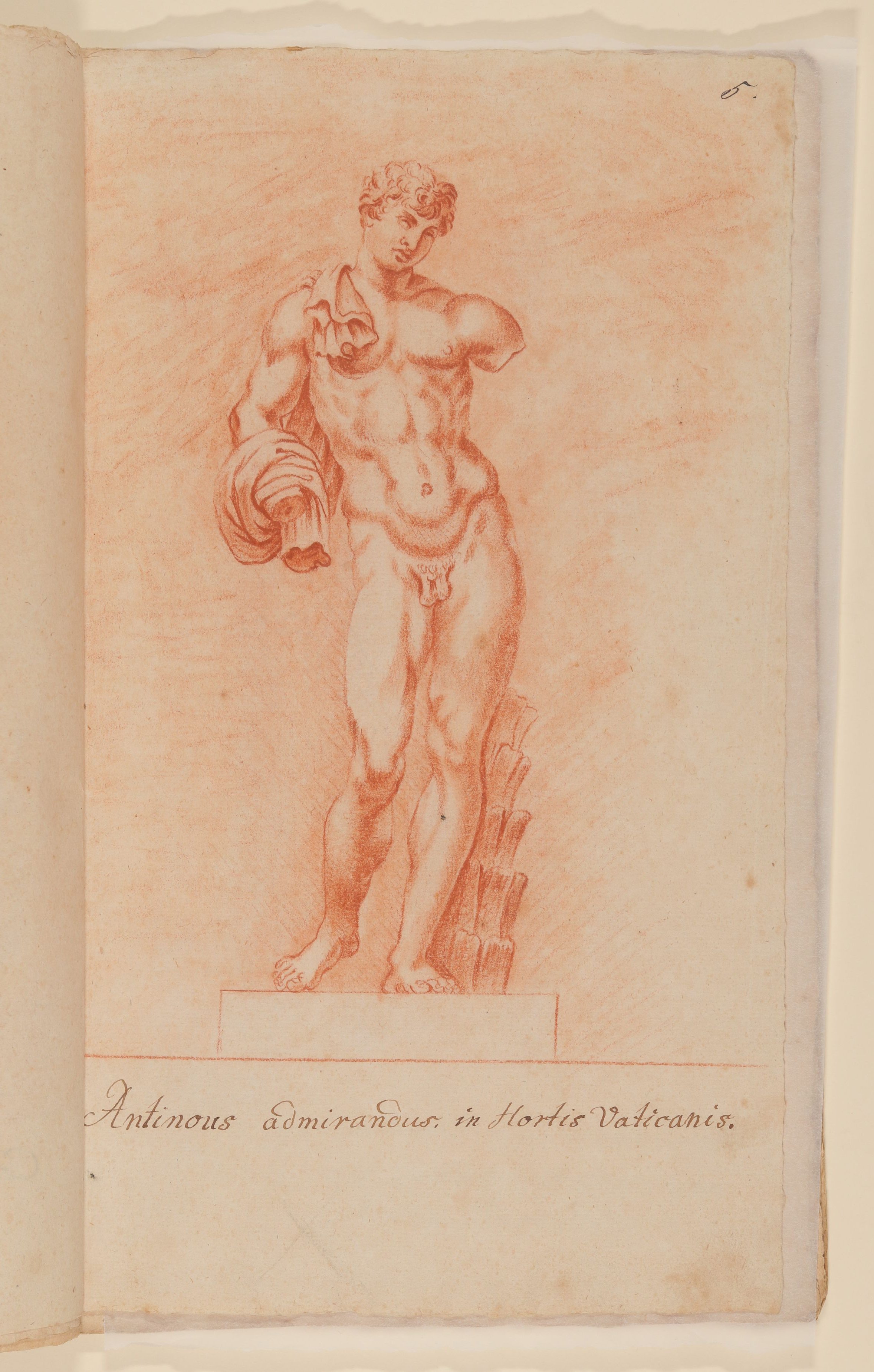 Antinous Belvedere [nach Tafel 53 von François Perriers "Icones et Segmenta Nobilium Signorum et Statuarum..." (1638)] (Freies Deutsches Hochstift CC BY-NC-SA)