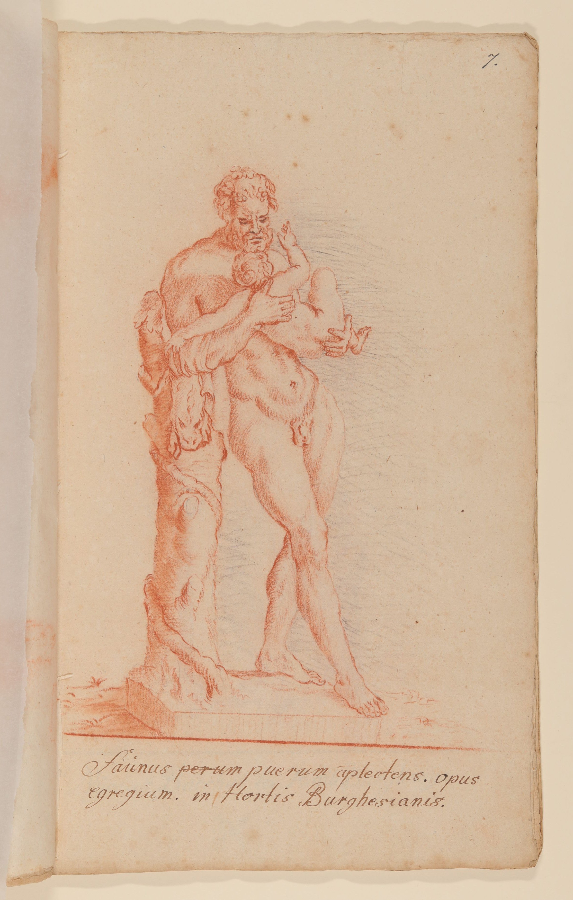 Silen mit Dionysoskind [nach Tafel 6 von François Perriers "Icones et Segmenta Nobilium Signorum et Statuarum..." (1638)] (Freies Deutsches Hochstift CC BY-NC-SA)