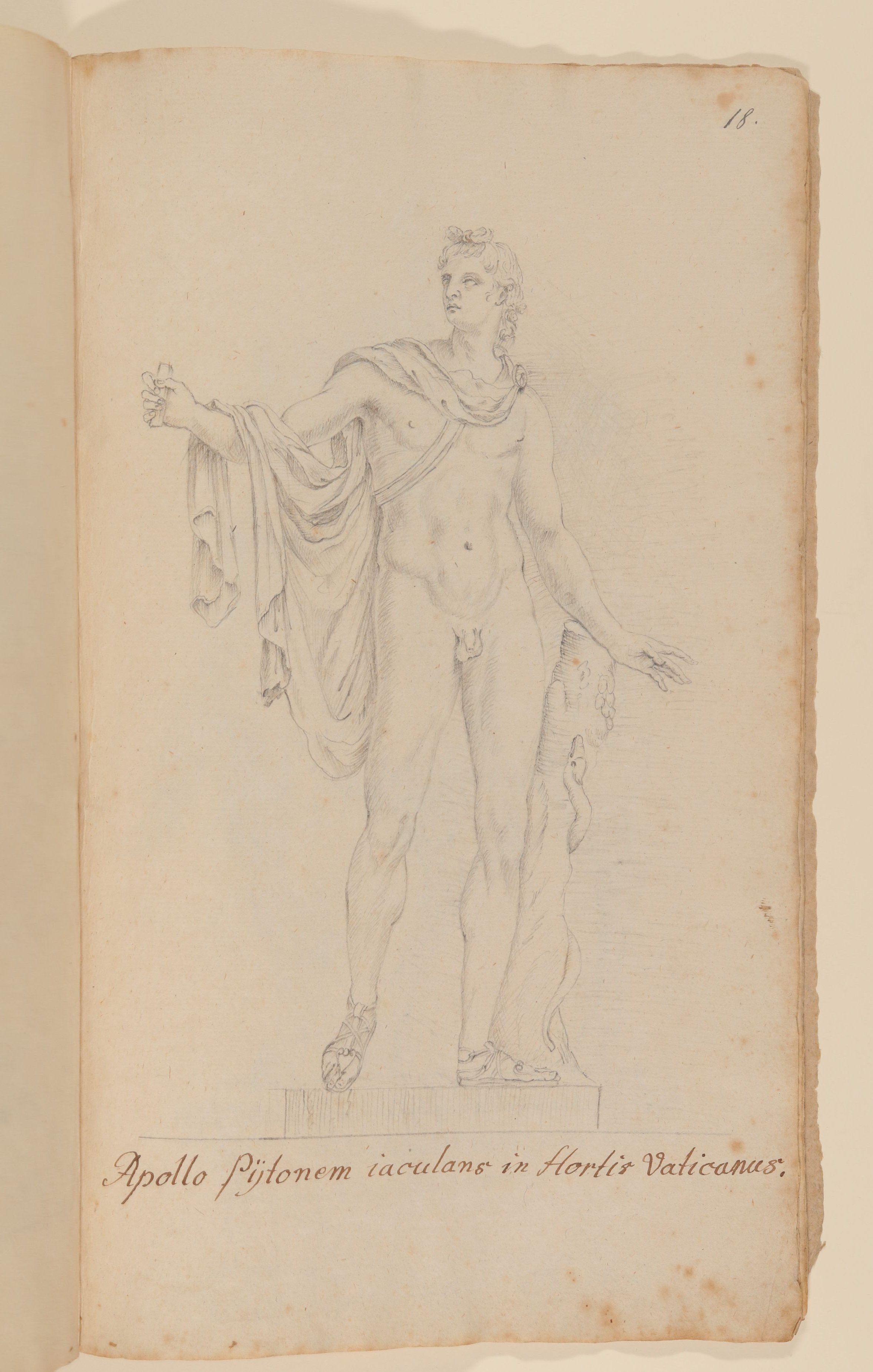 Apoll vom Belvedere [nach Tafel 30 von François Perriers "Icones et Segmenta Nobilium Signorum et Statuarum..." (1638)] (Freies Deutsches Hochstift CC BY-NC-SA)