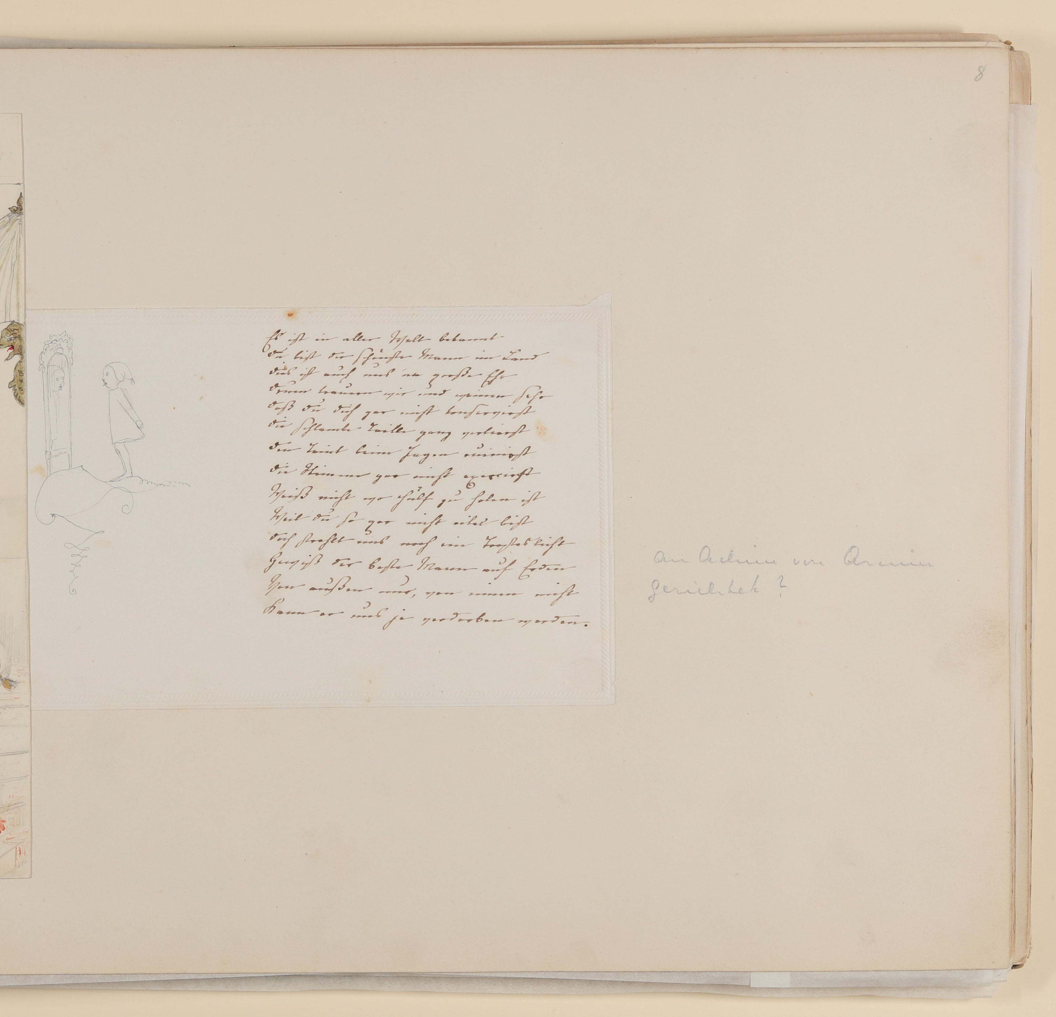 Mit einer Ziervignette versehenes Gedichtblatt [aus einem Album aus dem Besitz der Bettine-Töchter] (Freies Deutsches Hochstift CC BY-NC-SA)