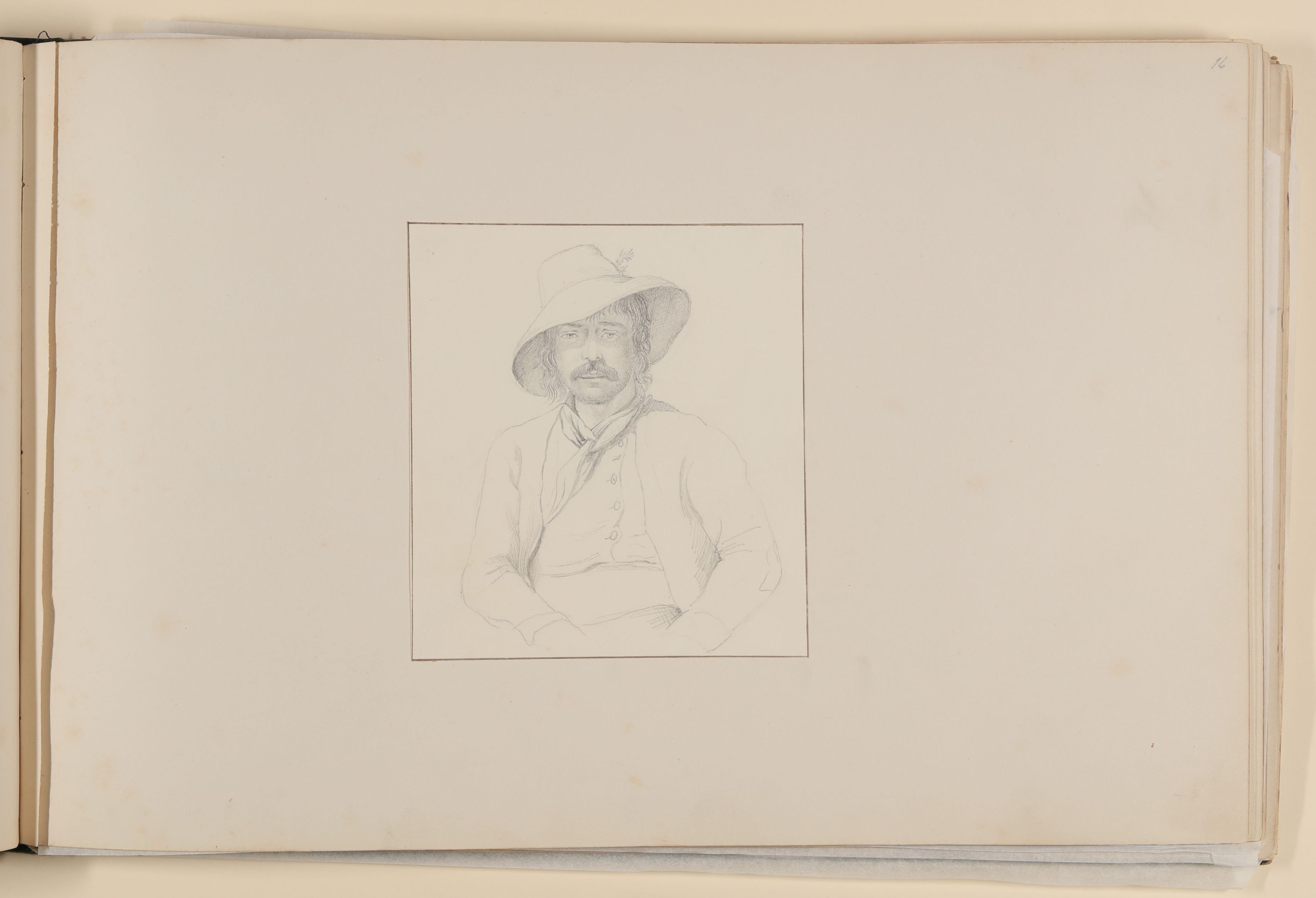 Halbfigur eines Mannes mit Hut [aus einem Album aus dem Besitz der Bettine-Töchter] (Freies Deutsches Hochstift CC BY-NC-SA)
