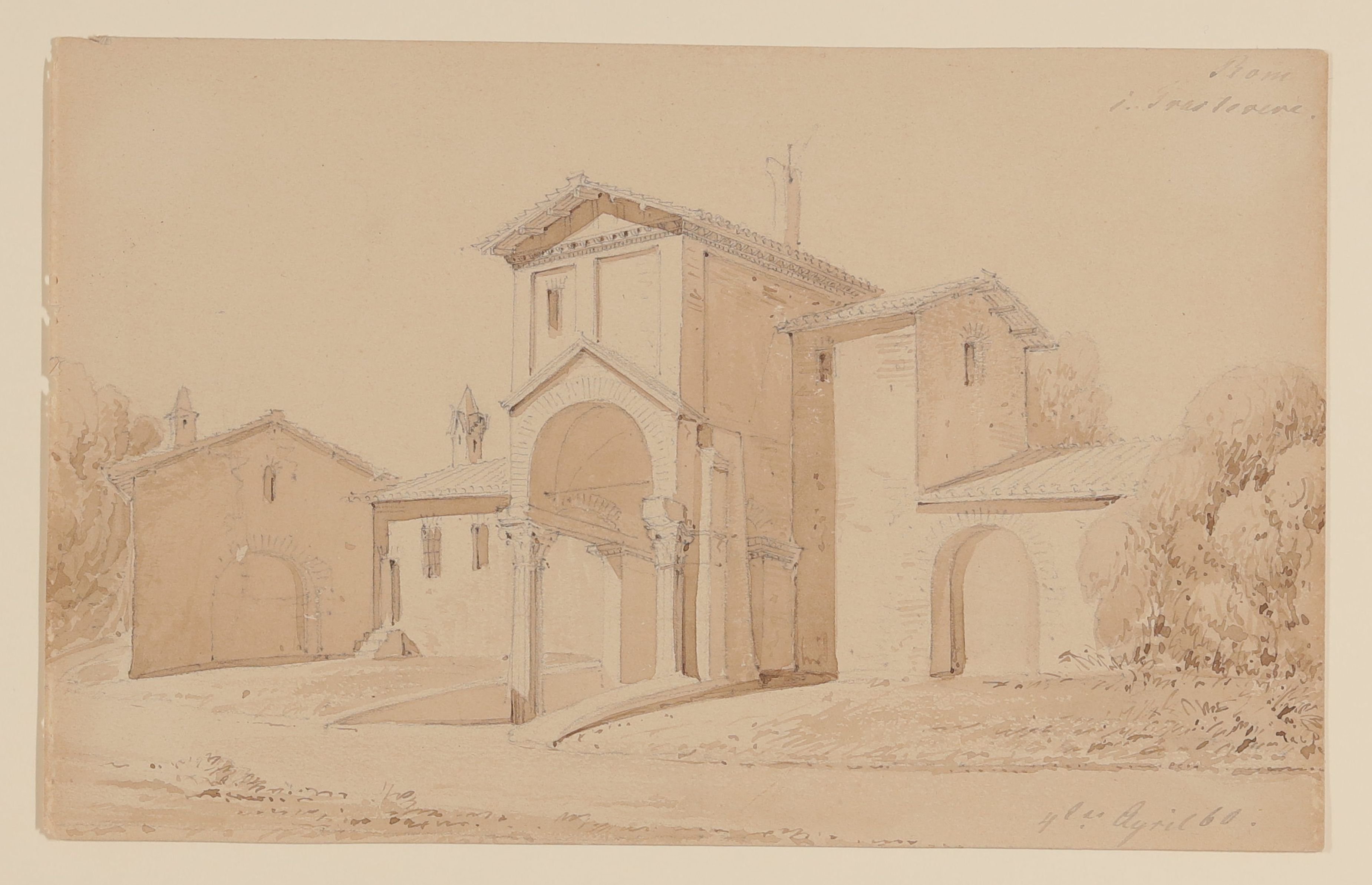 San Cosimato in Trastevere in Rom [aus einem Konvolut von 107 Blatt Architekturstudien und Skizzen einer Italienreise] (Freies Deutsches Hochstift CC BY-NC-SA)