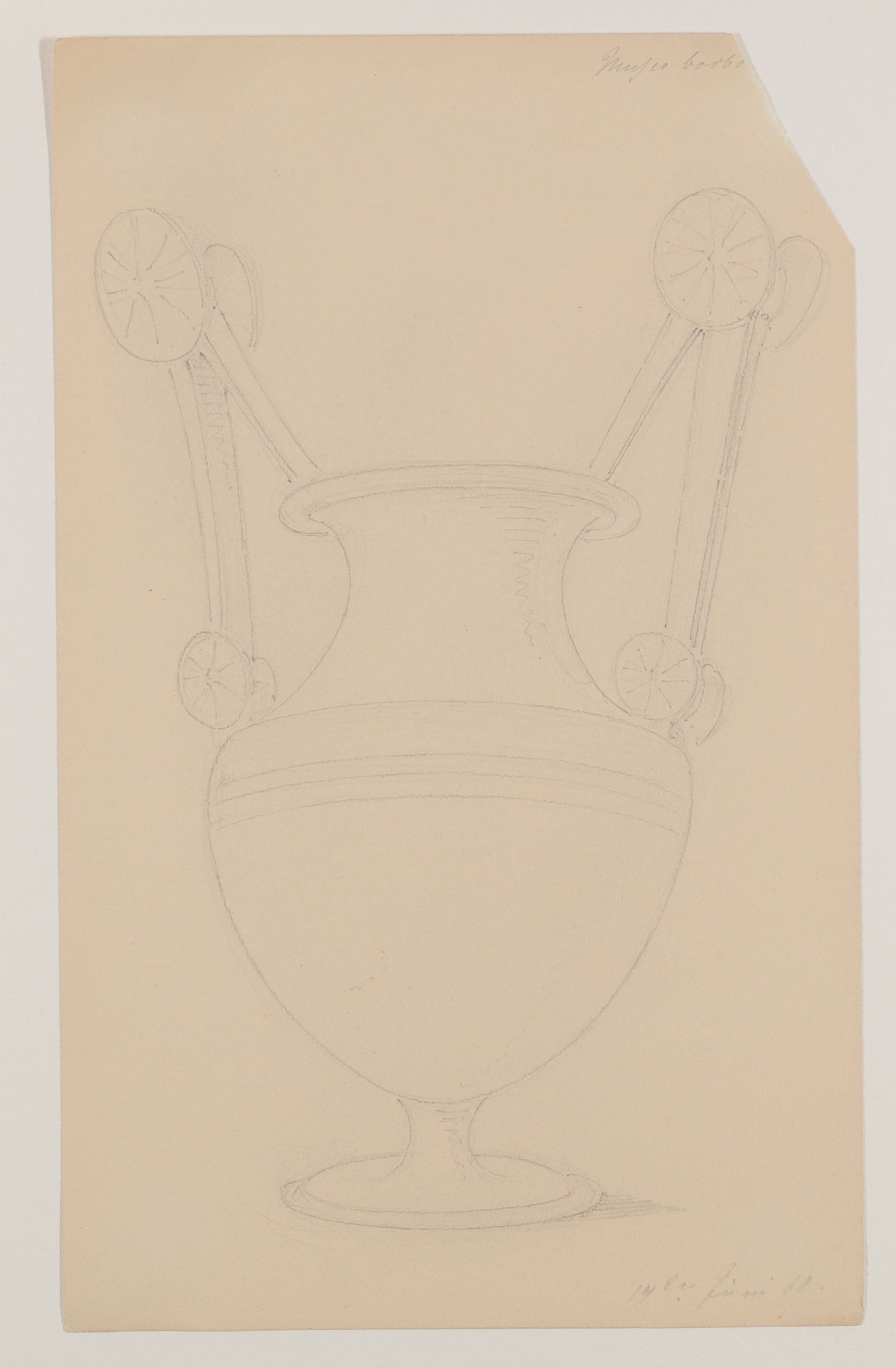 Vase aus dem ehem. Museo Borbonico in Neapel [aus einem Konvolut von 107 Blatt Architekturstudien und Skizzen einer Italienreise] (Freies Deutsches Hochstift CC BY-NC-SA)