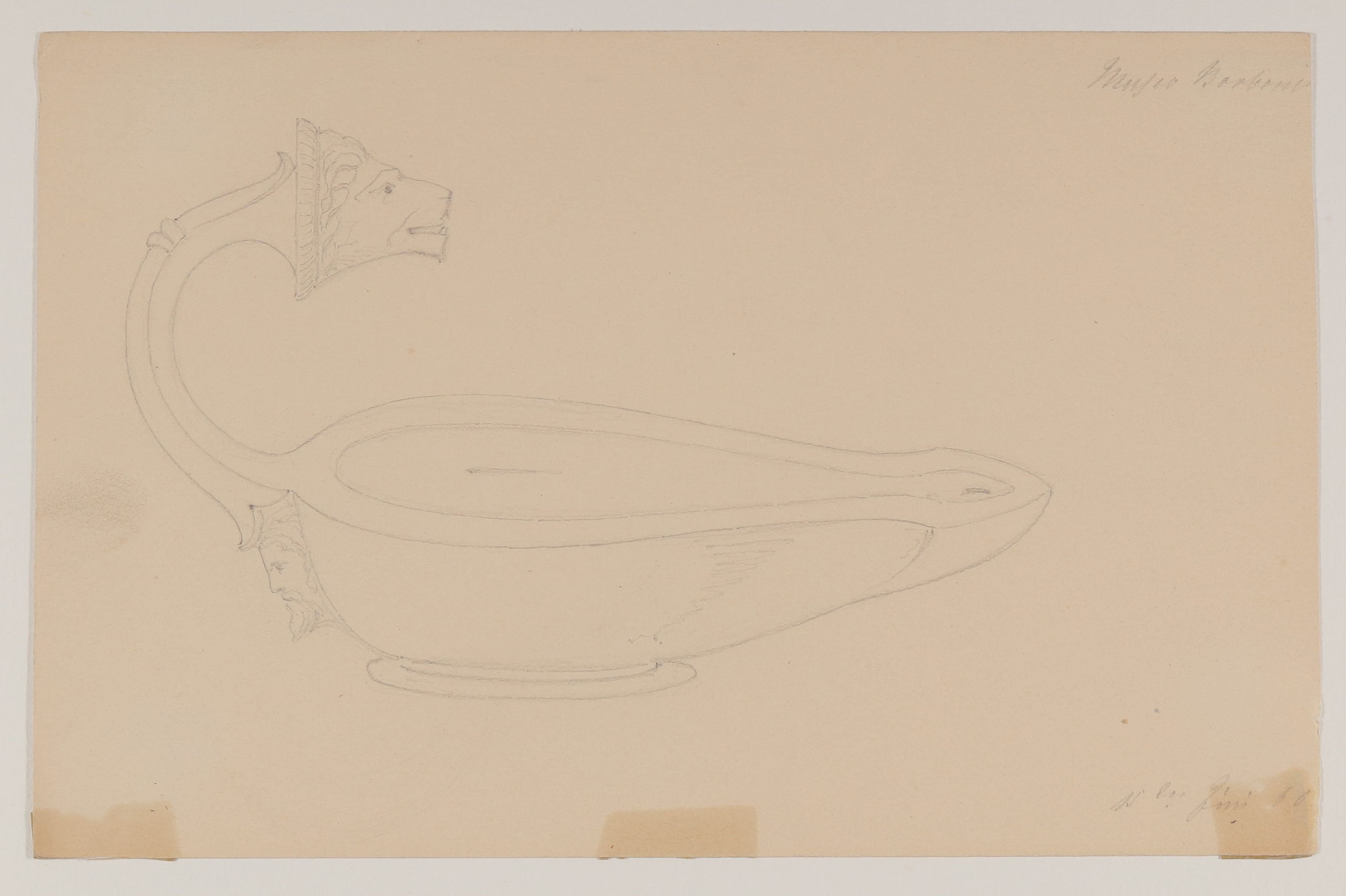 Öllampe aus dem ehem. Museo Borbonico in Neapel [aus einem Konvolut von 107 Blatt Architekturstudien und Skizzen einer Italienreise] (Freies Deutsches Hochstift CC BY-NC-SA)