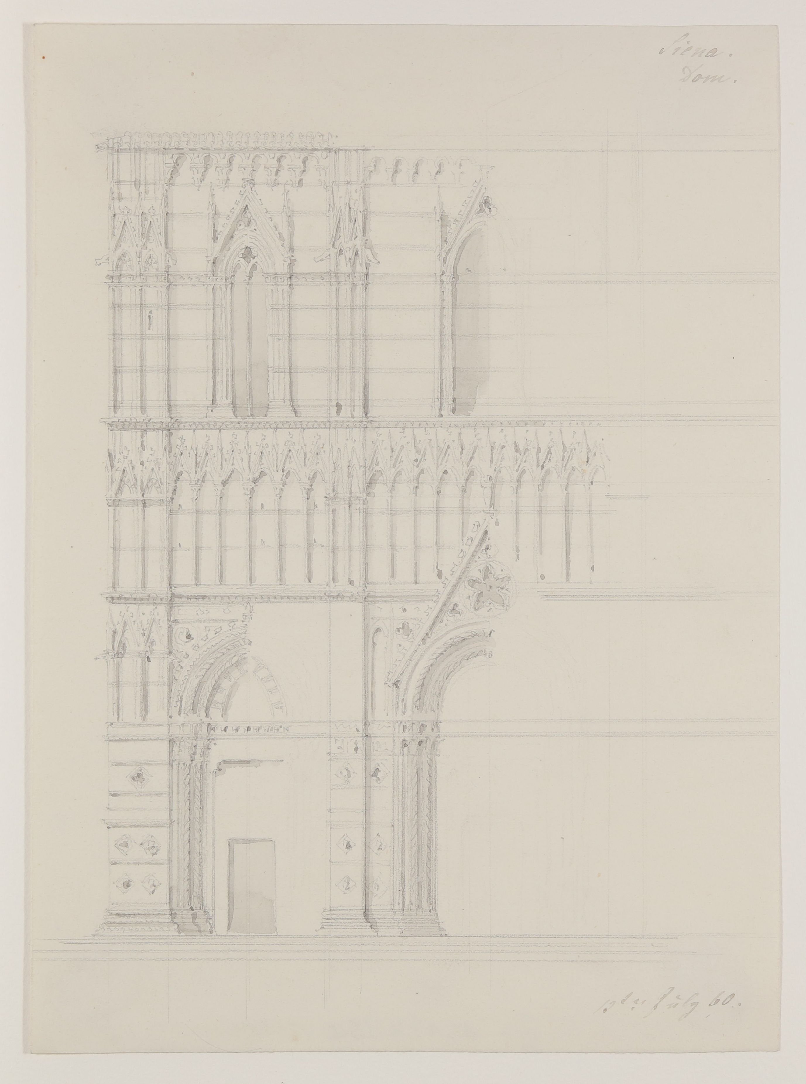 Baptisterium San Giovanni des Doms von Siena [aus einem Konvolut von 107 Blatt Architekturstudien und Skizzen einer Italienreise] (Freies Deutsches Hochstift CC BY-NC-SA)