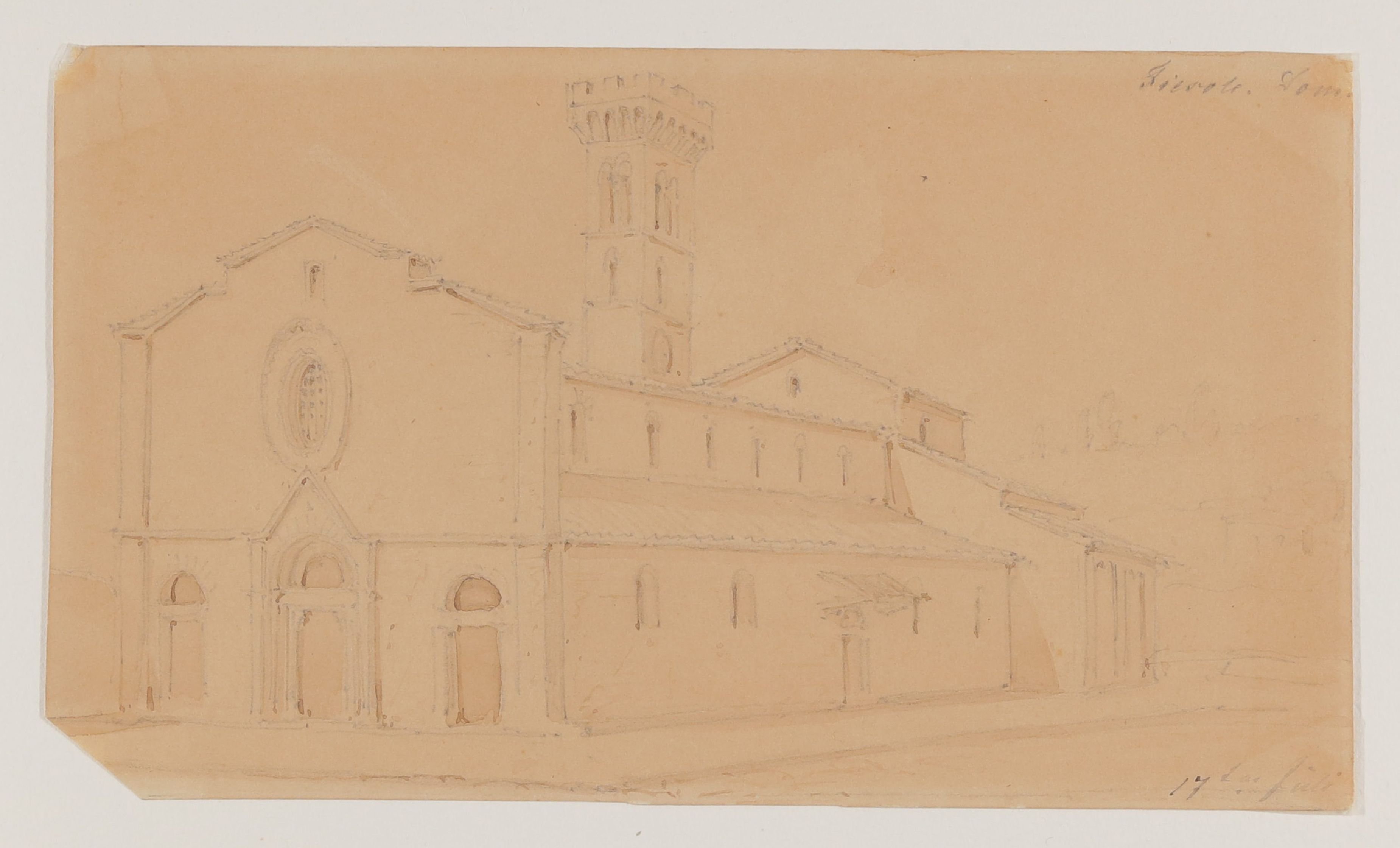 Dom San Romolo in Fiesole [aus einem Konvolut von 107 Blatt Architekturstudien und Skizzen einer Italienreise] (Freies Deutsches Hochstift CC BY-NC-SA)