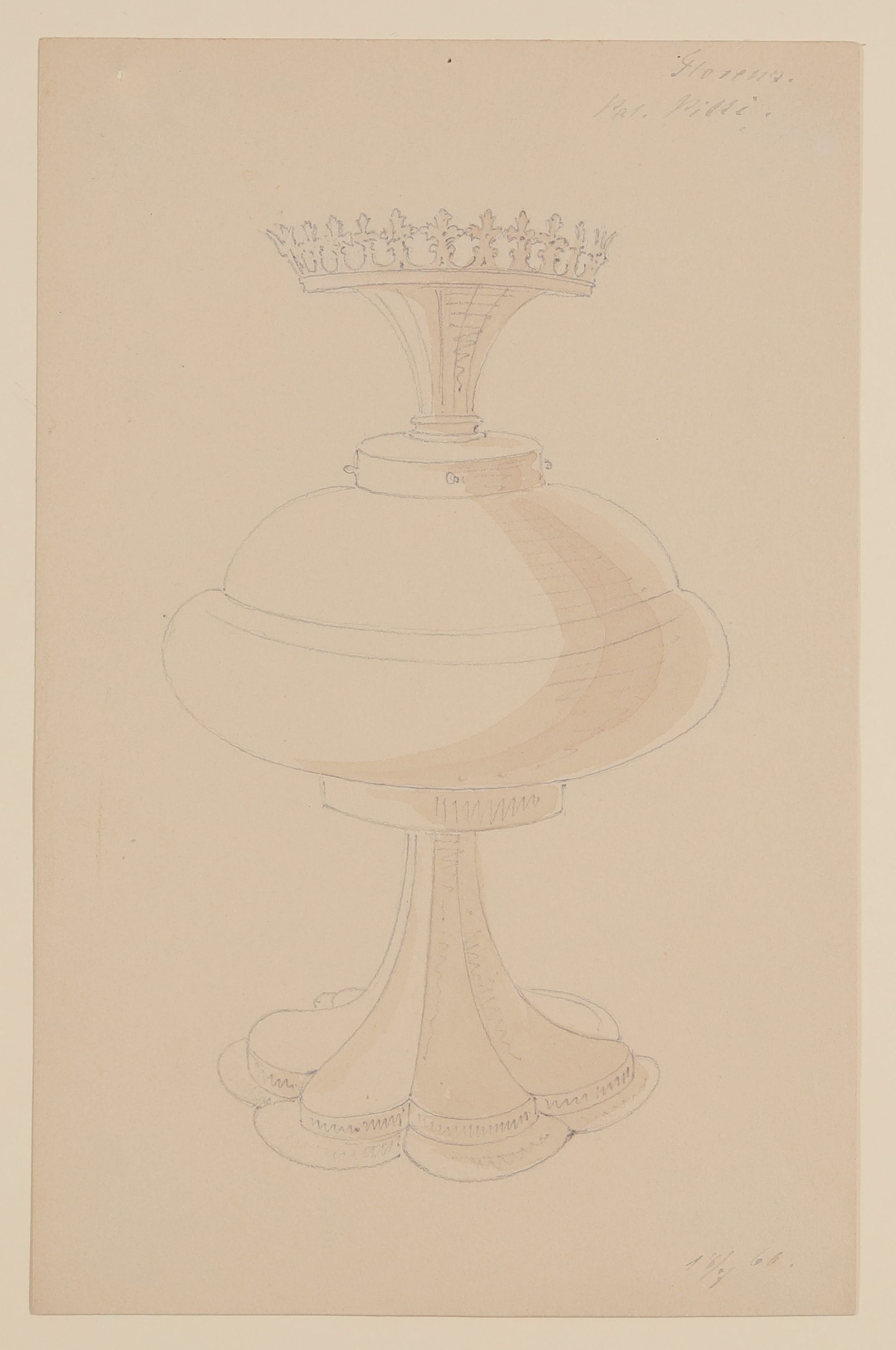 Pokal aus dem Palazzo Pitti in Florenz [aus einem Konvolut von 107 Blatt Architekturstudien und Skizzen einer Italienreise] (Freies Deutsches Hochstift CC BY-NC-SA)