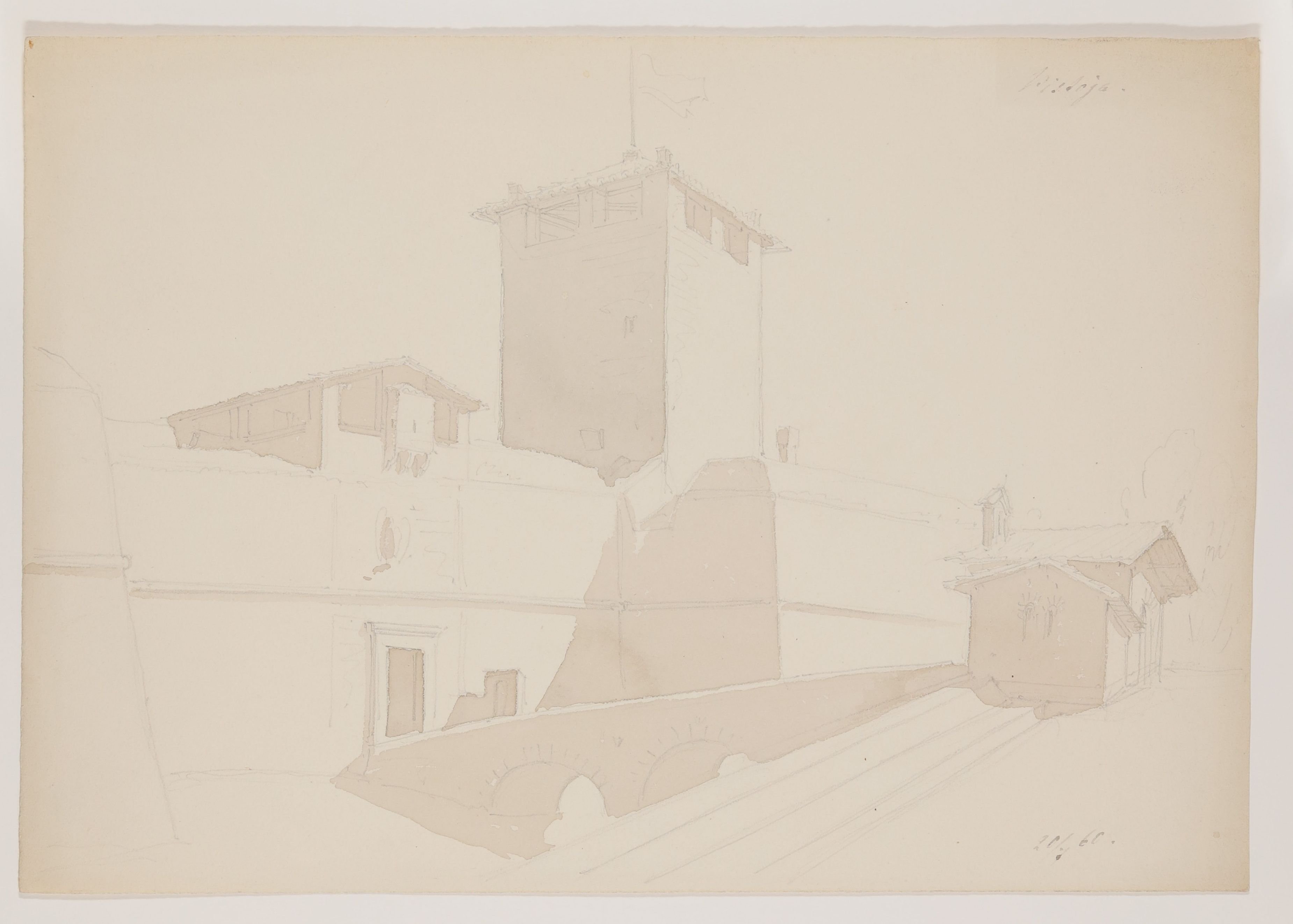 Die Fortezza di Santa Barbara in Pistoia [aus einem Konvolut von 107 Blatt Architekturstudien und Skizzen einer Italienreise] (Freies Deutsches Hochstift CC BY-NC-SA)