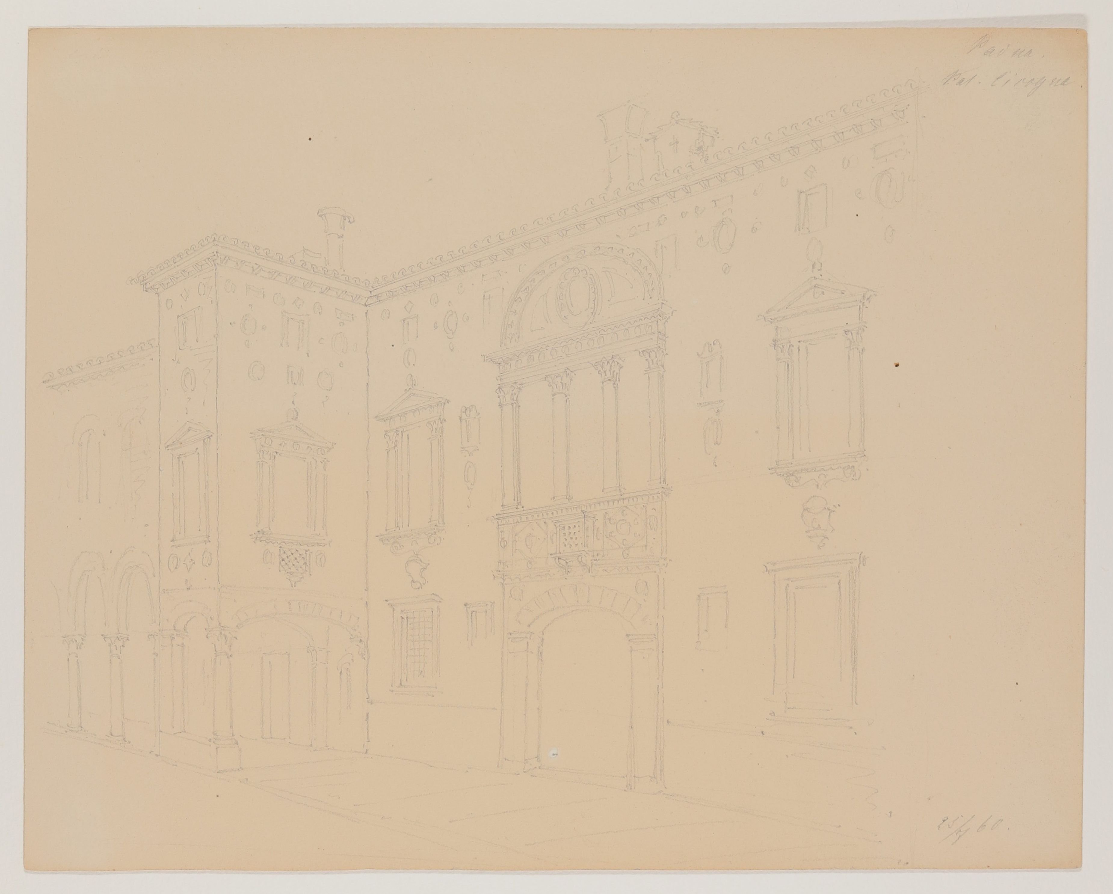 Der Palazzo degli Specchi in Padua [aus einem Konvolut von 107 Blatt Architekturstudien und Skizzen einer Italienreise] (Freies Deutsches Hochstift CC BY-NC-SA)