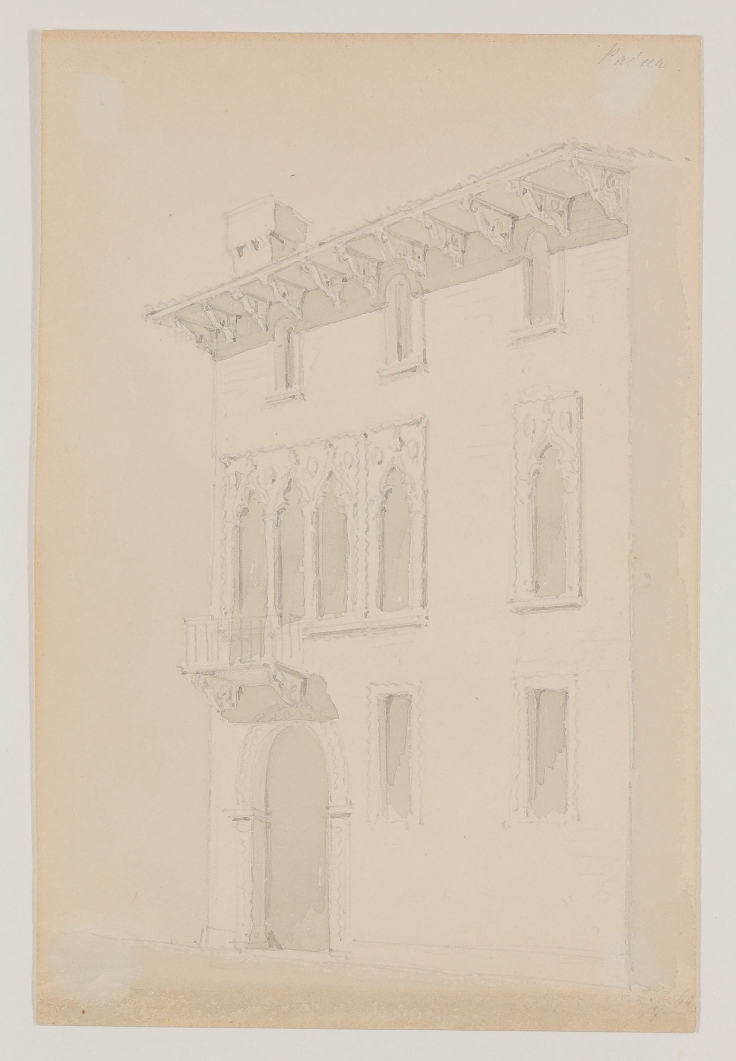 Unbekanntes Haus in Padua [aus einem Konvolut von 107 Blatt Architekturstudien und Skizzen einer Italienreise] (Freies Deutsches Hochstift CC BY-NC-SA)