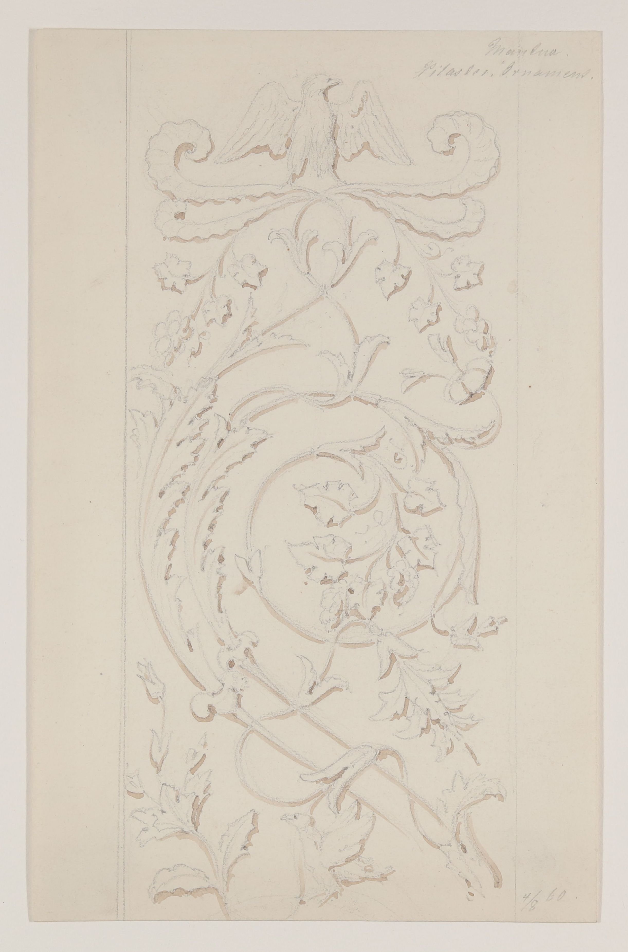 Pilasterornament in Sant"Andrea in Mantua [aus einem Konvolut von 107 Blatt Architekturstudien und Skizzen einer Italienreise] (Freies Deutsches Hochstift CC BY-NC-SA)