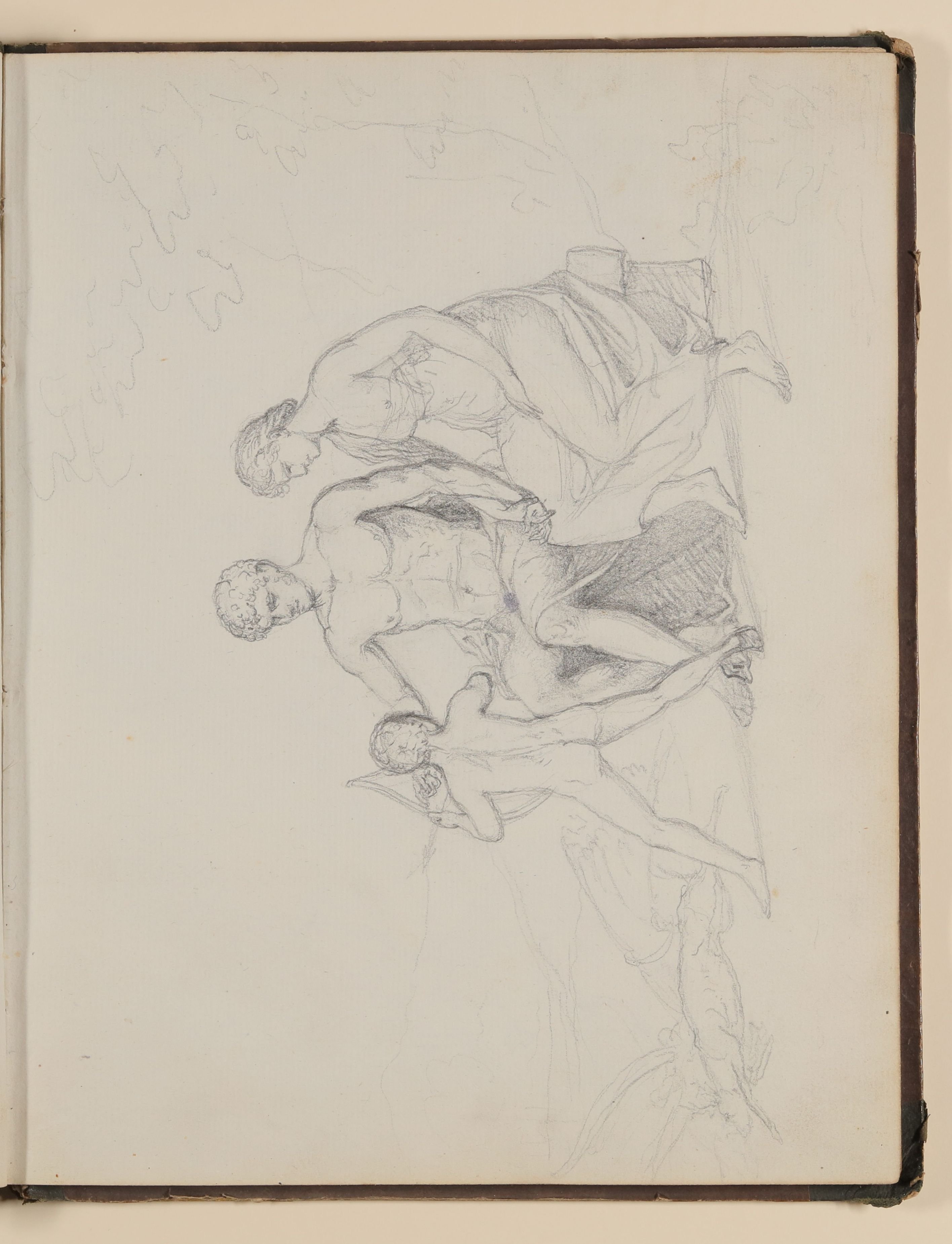 Antikisierende Szene mit Bogenschießendem Jungen [aus einem Skizzenbuch von unbekannter Hand, evtl. des Louis Thomassin] (Freies Deutsches Hochstift / Frankfurter Goethe-Museum CC BY-NC-SA)