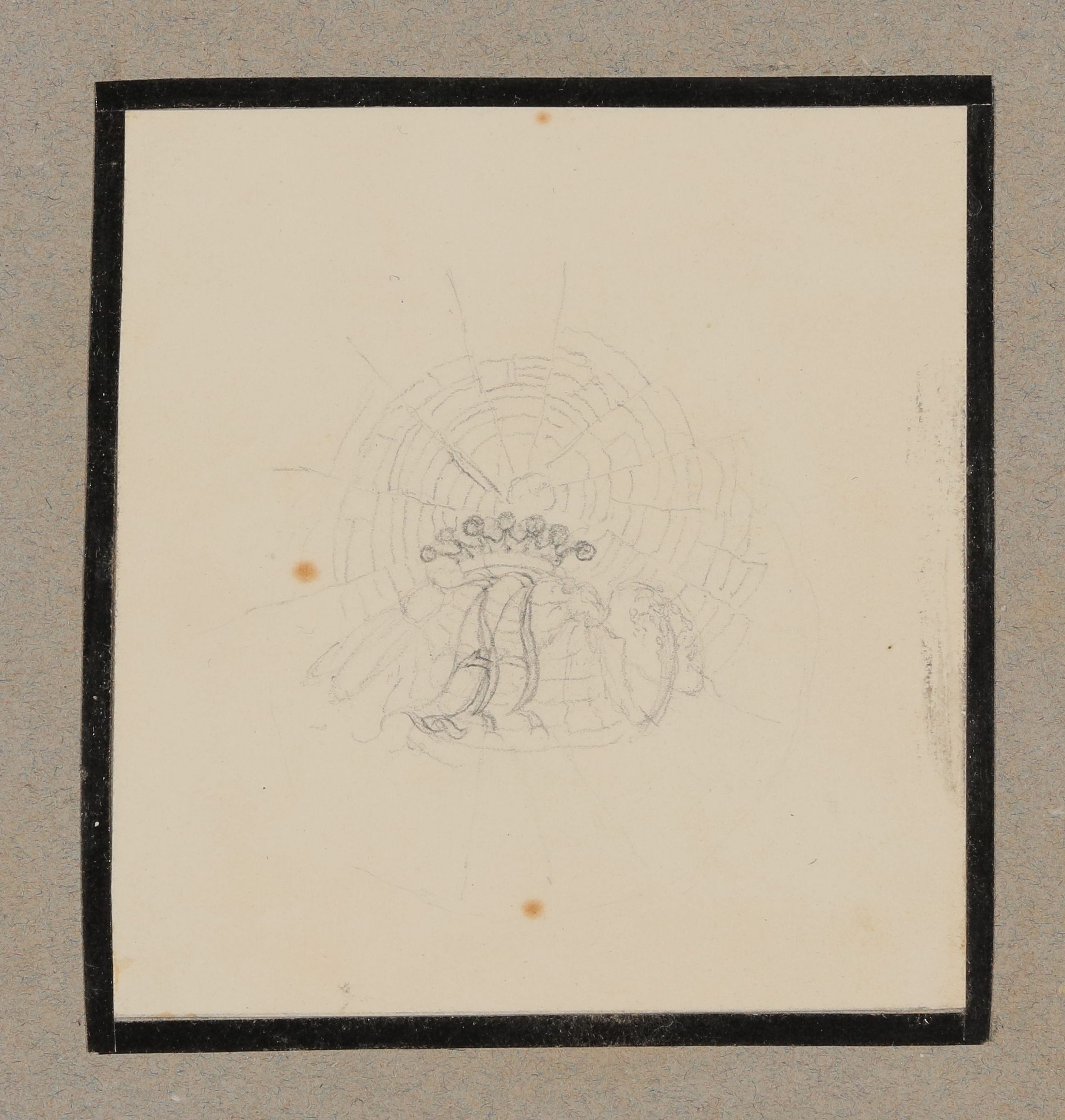 AA mit Krone, Insekten und Spinnennetz, Skizze [aus der "geblümten Kassette"] (Freies Deutsches Hochstift CC BY-NC-SA)