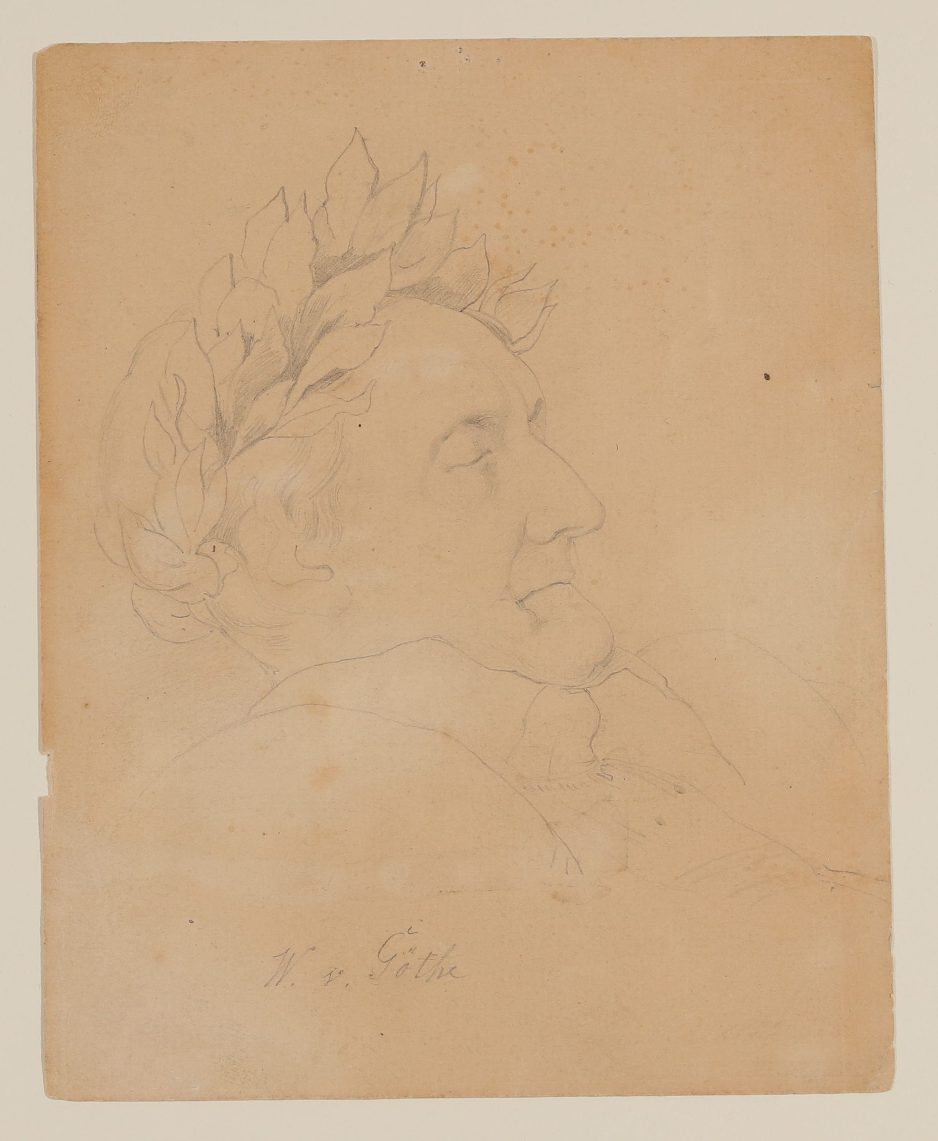 Goethe auf dem Totenbett [nach der Zeichnung Prellers von 1832] (Freies Deutsches Hochstift CC BY-NC-SA)
