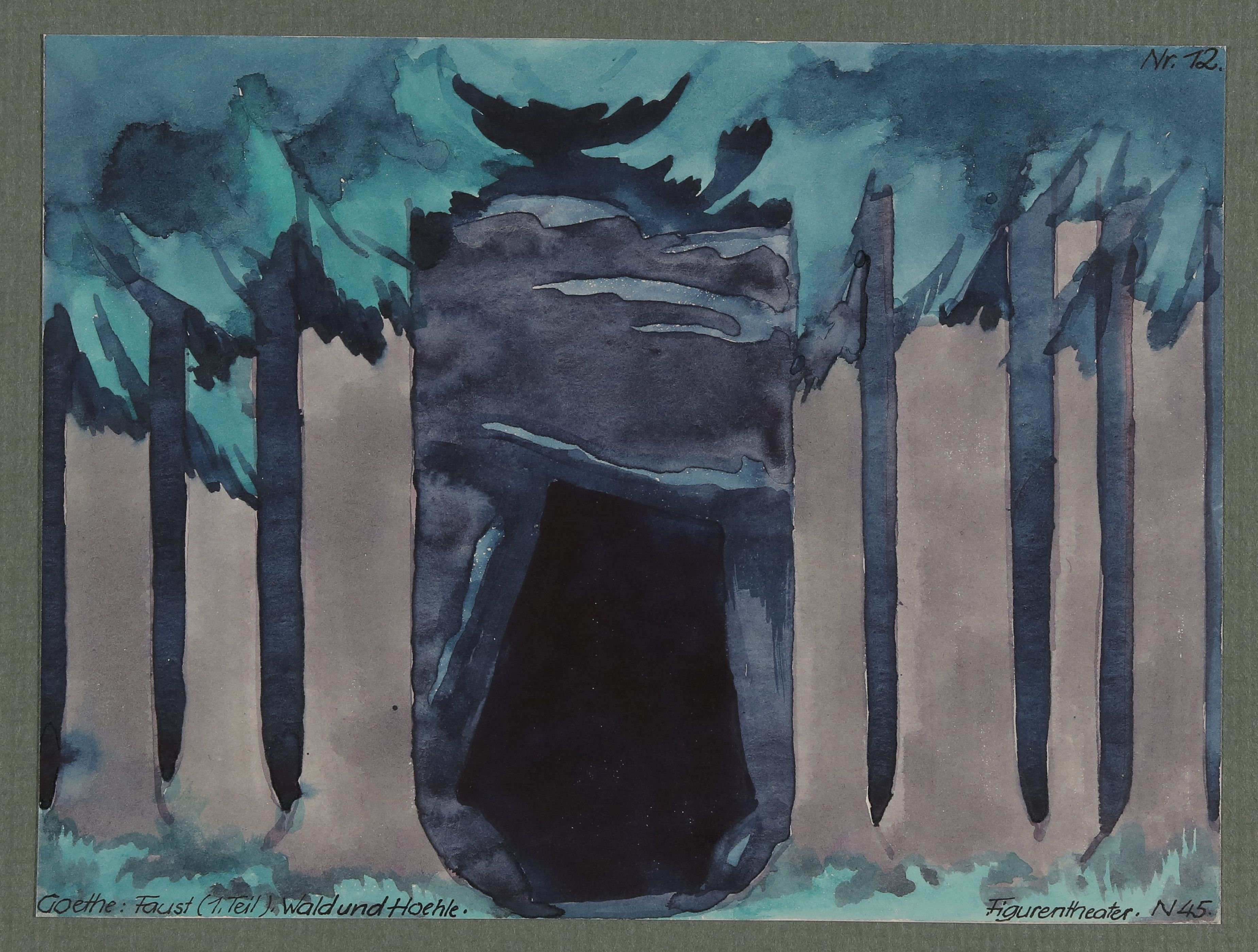 Wald und Höhle [aus der Serie Faust I: 21 Bühnenbilder für das Figurentheater] (Freies Deutsches Hochstift Orphan Work)