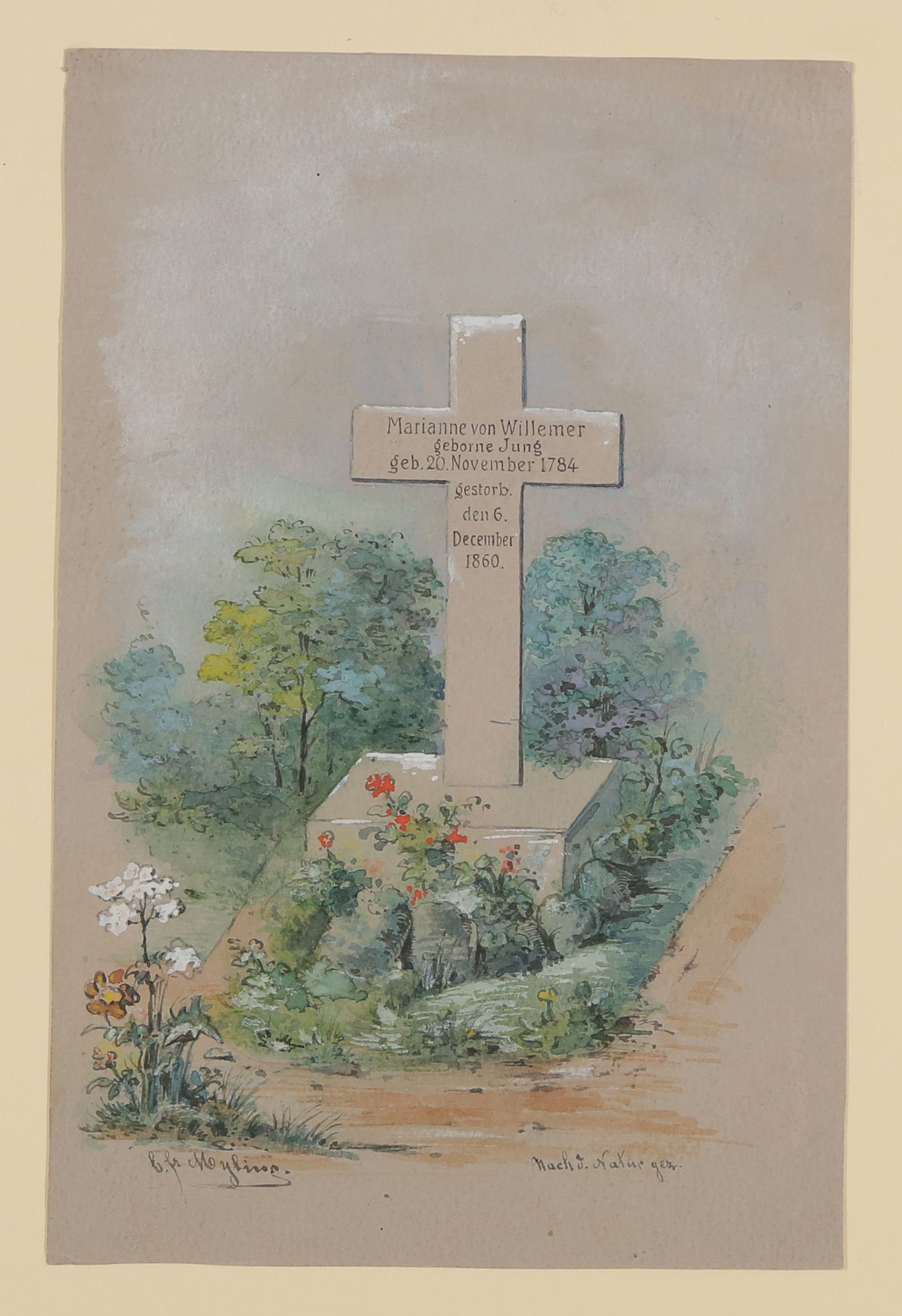 Das Grab der Marianne von Willemer (Freies Deutsches Hochstift CC BY-NC-SA)