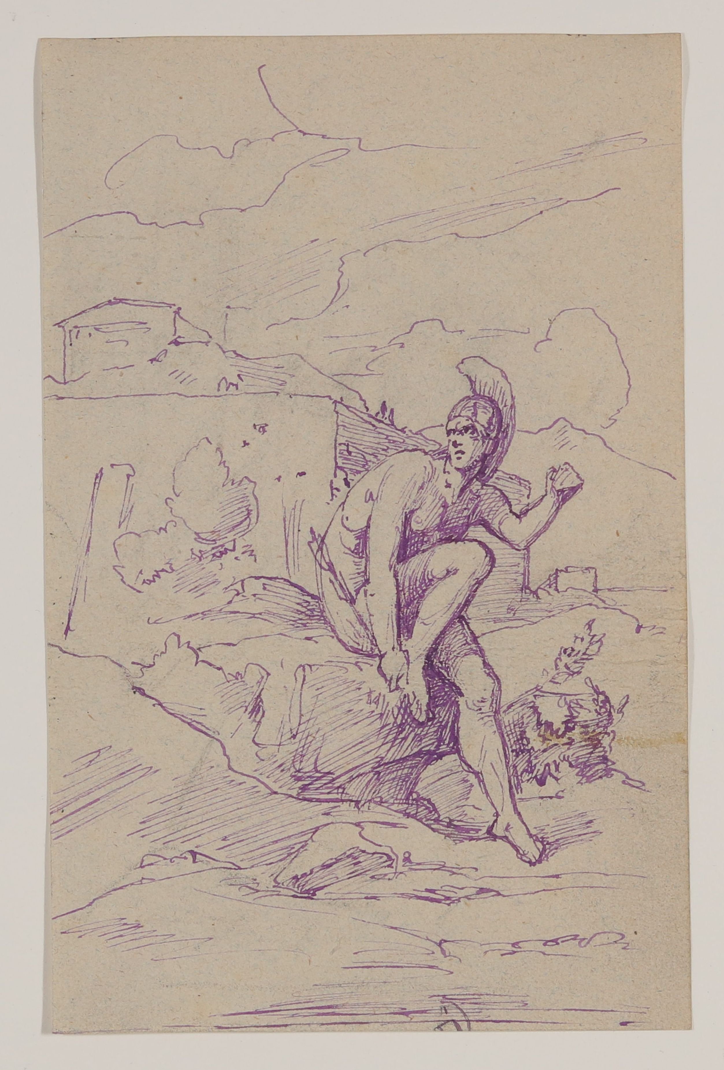 Der verwundete Achilleus [Entwurf zu einem Illustrationszyklus mit Szenen aus Homers "Ilias"] (Freies Deutsches Hochstift CC BY-NC-SA)