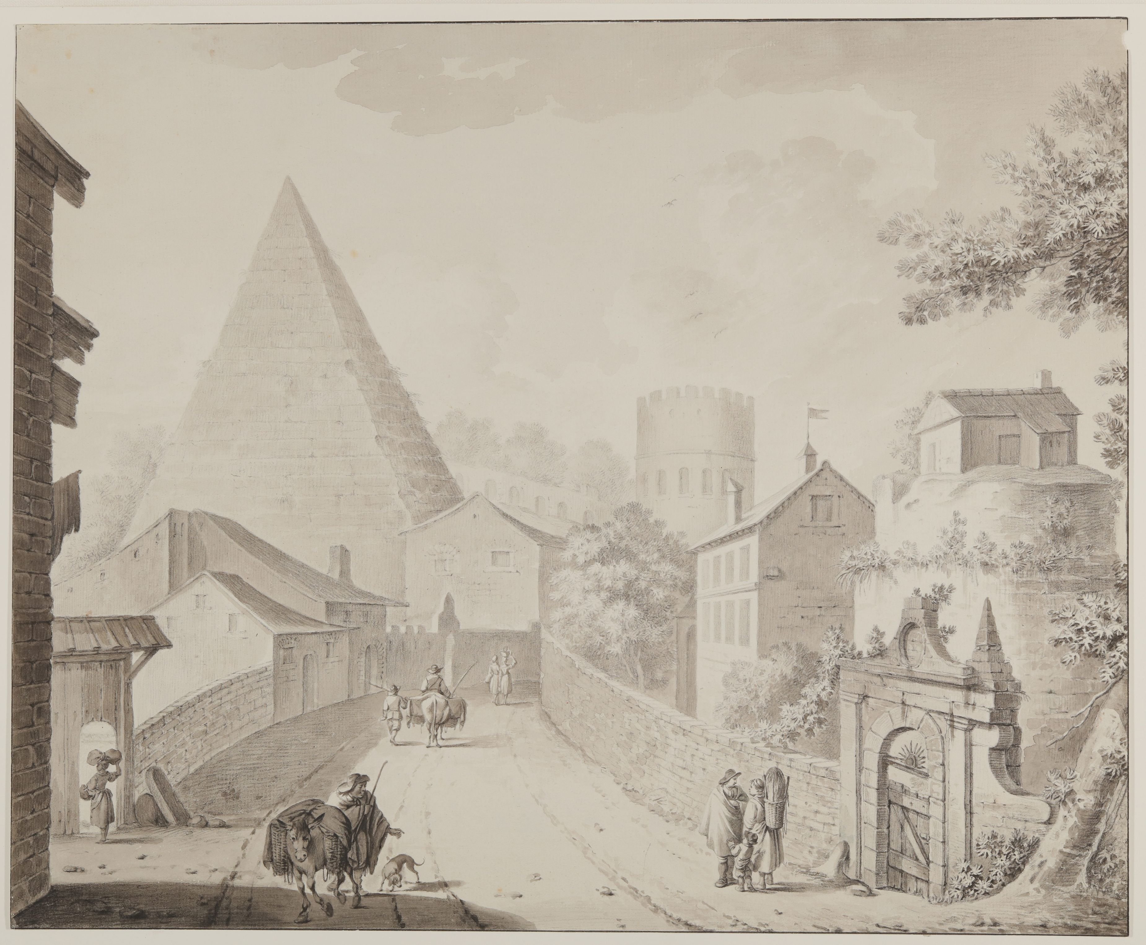 Porta San Paolo mit der Cestius-Pyramide in Rom (Freies Deutsches Hochstift CC BY-NC-SA)