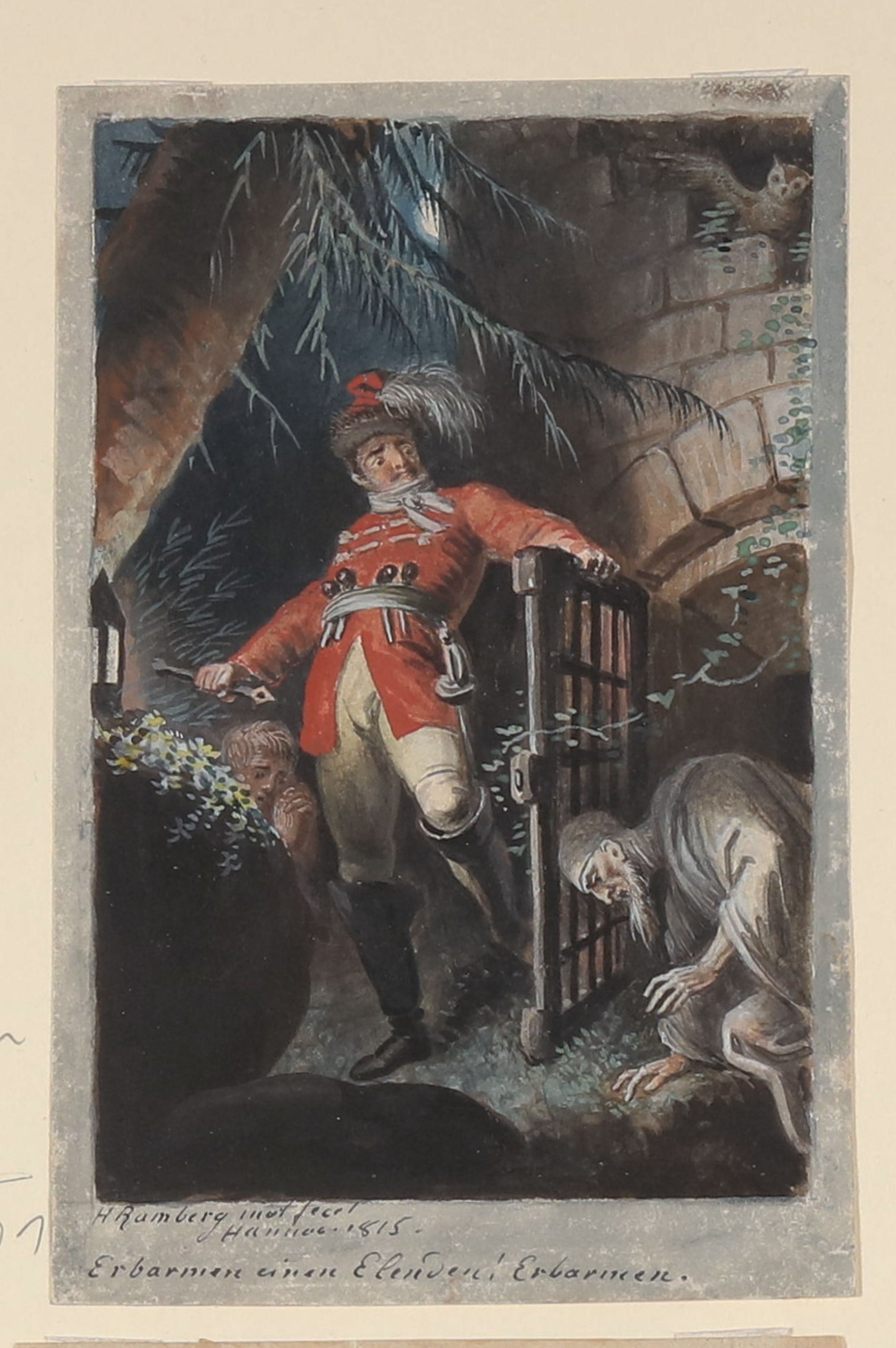 Karl Moor befreit seinen Vater [Illustration zu Friedrich Schillers Drama "Die Räuber", 4. Akt, 5. Szene] (Freies Deutsches Hochstift CC BY-NC-SA)