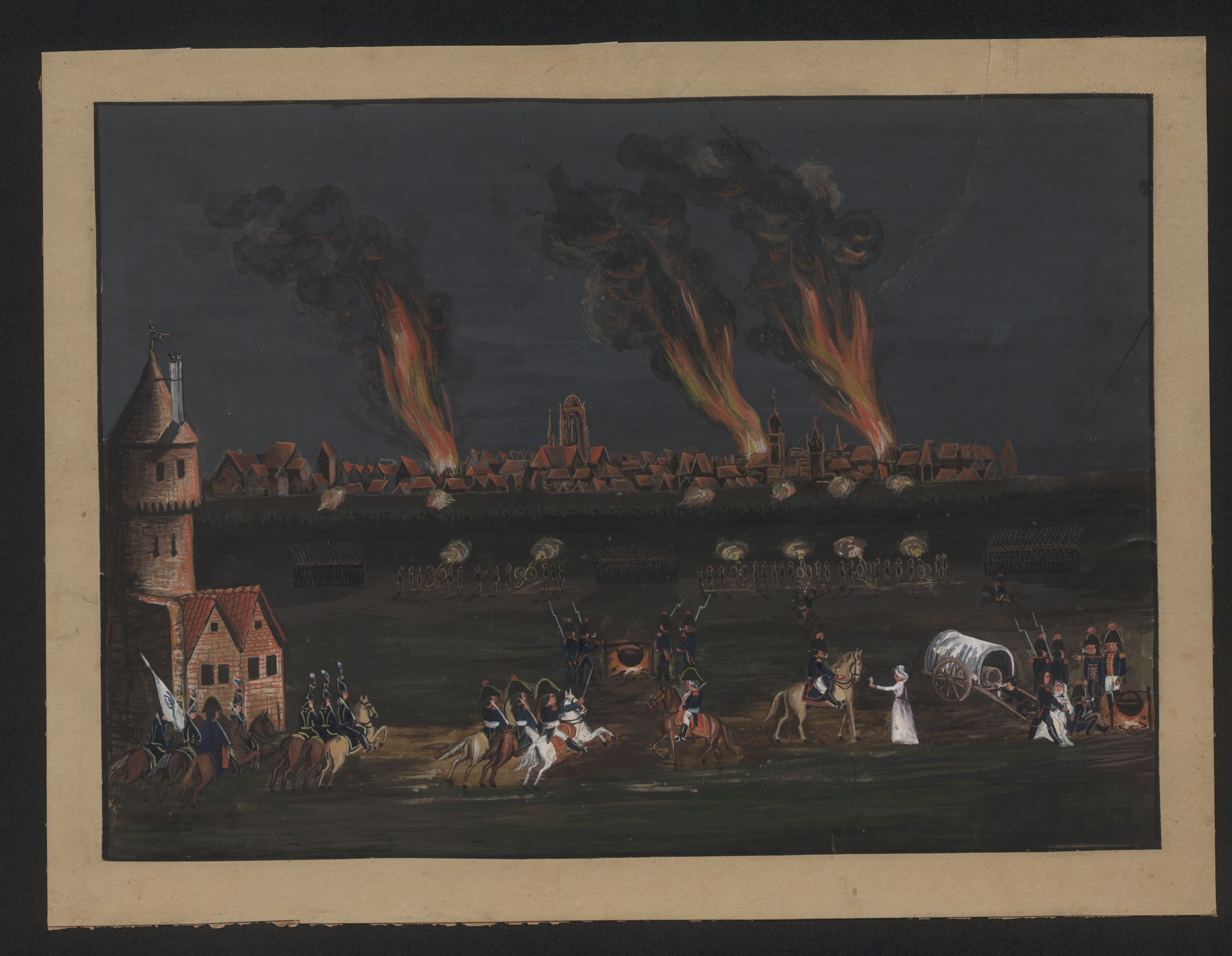 Die Beschießung von Frankfurt am Main durch französische Truppen 1796 (Freies Deutsches Hochstift CC BY-NC-SA)
