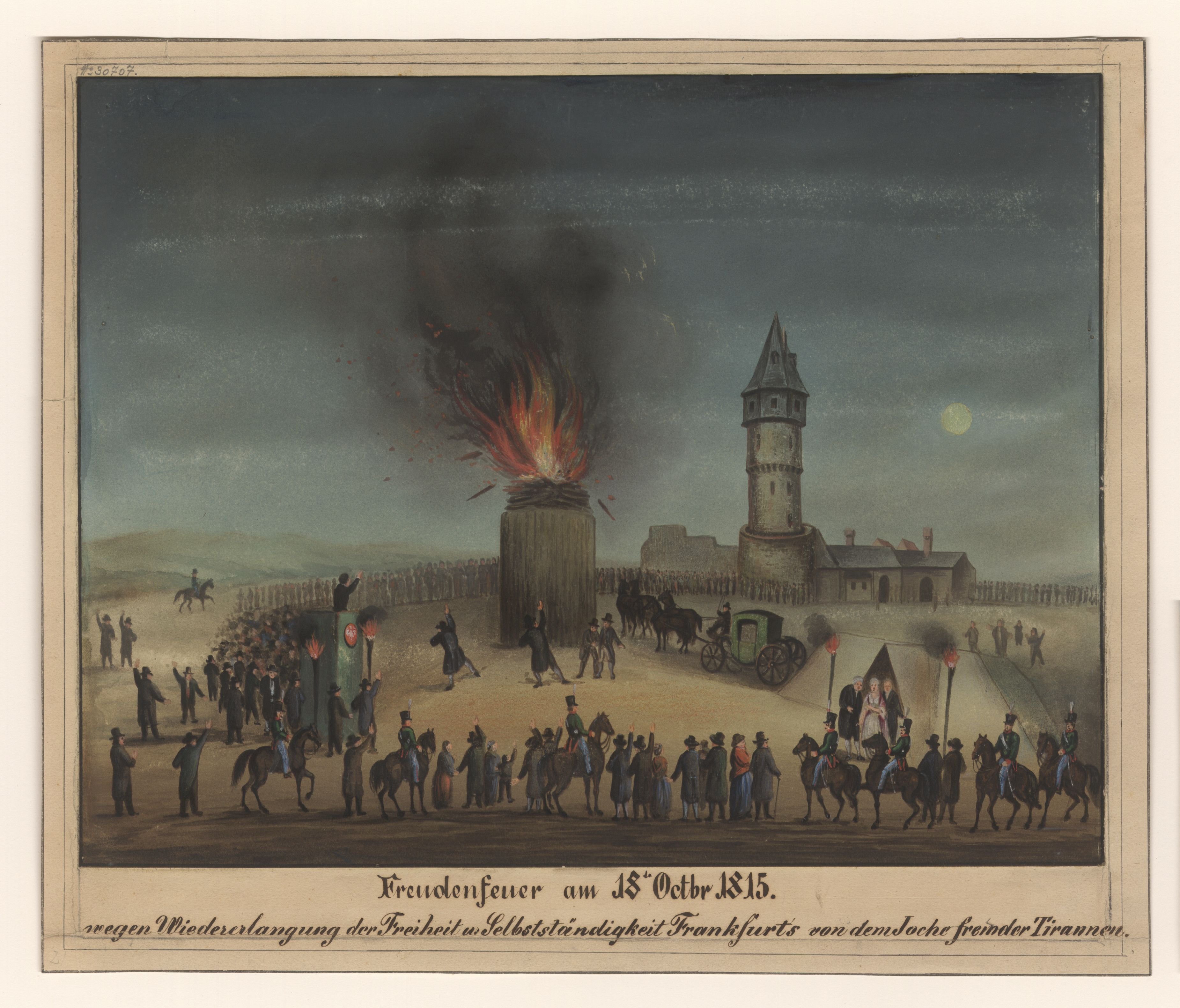 Freudenfeuer am 18. Oktober 1815 (Freies Deutsches Hochstift CC BY-NC-SA)