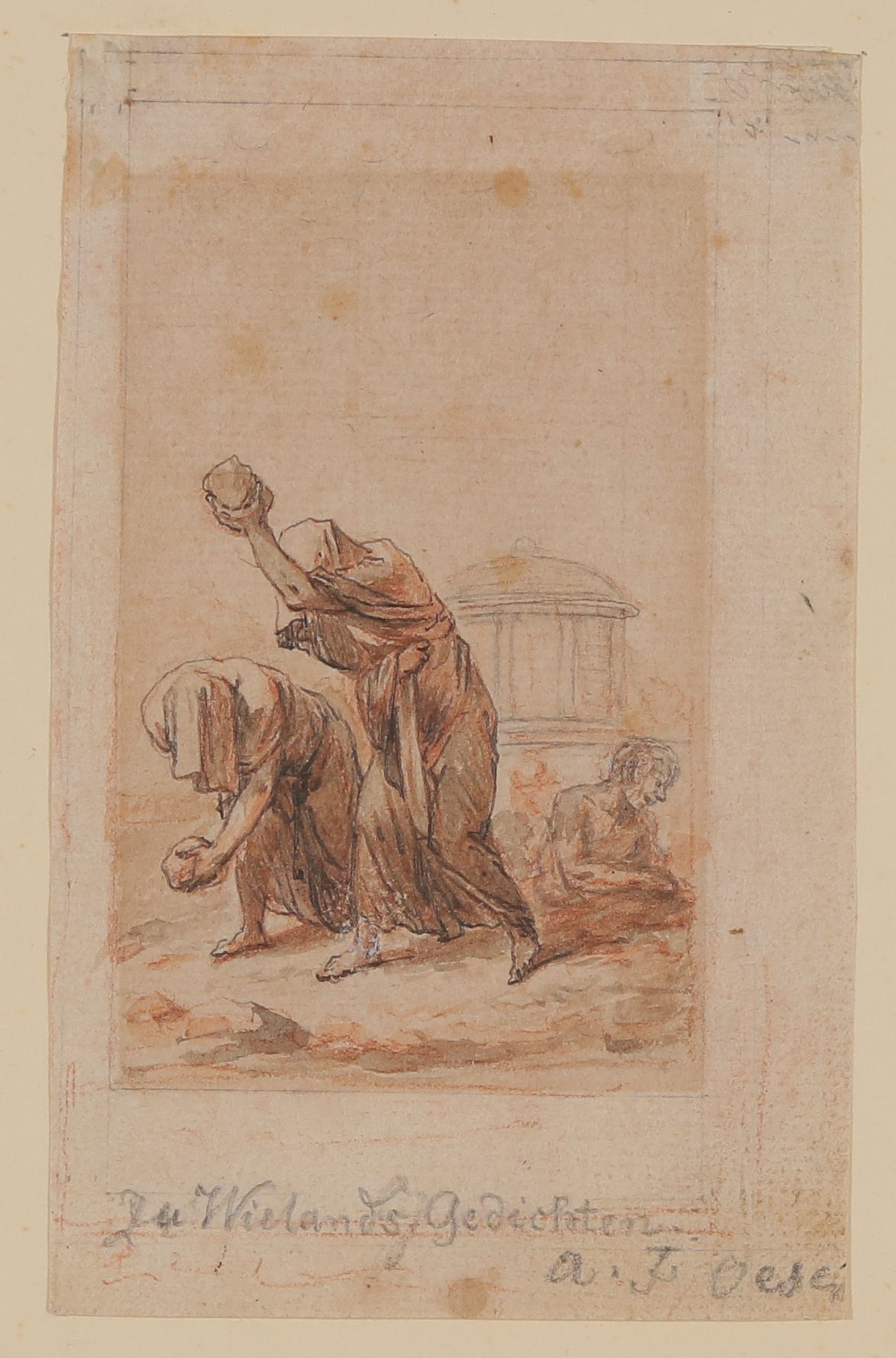 Deukalion und Pyrra [Entwurf zu einem Kupfer in Christoph Martin Wielands "Die Grazien", 1770] (Freies Deutsches Hochstift CC BY-NC-SA)