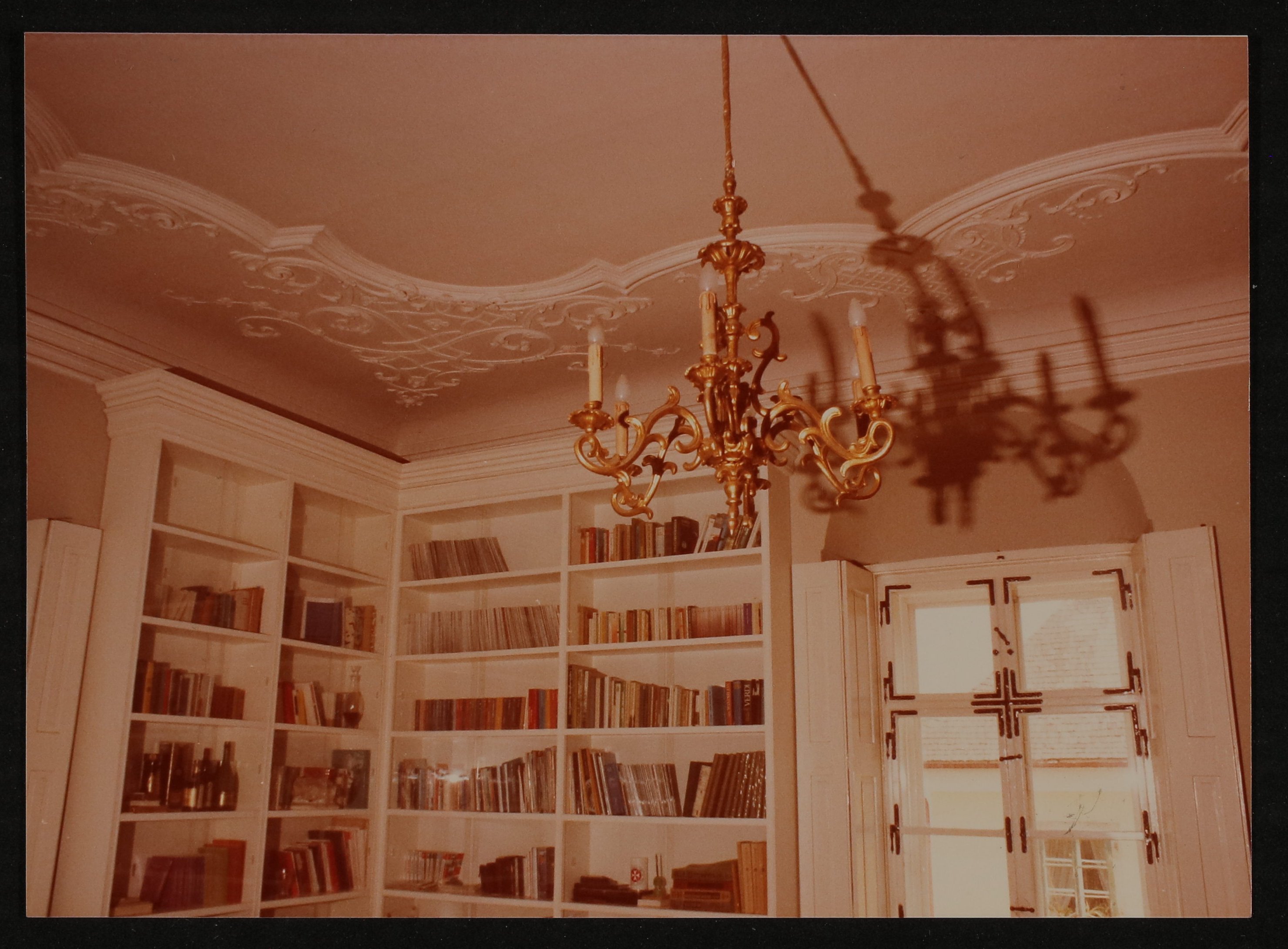 Farbfoto von Bücherregalen in Hofmannsthals Rodauner Haus (Vera Graaf CC BY-NC-SA)