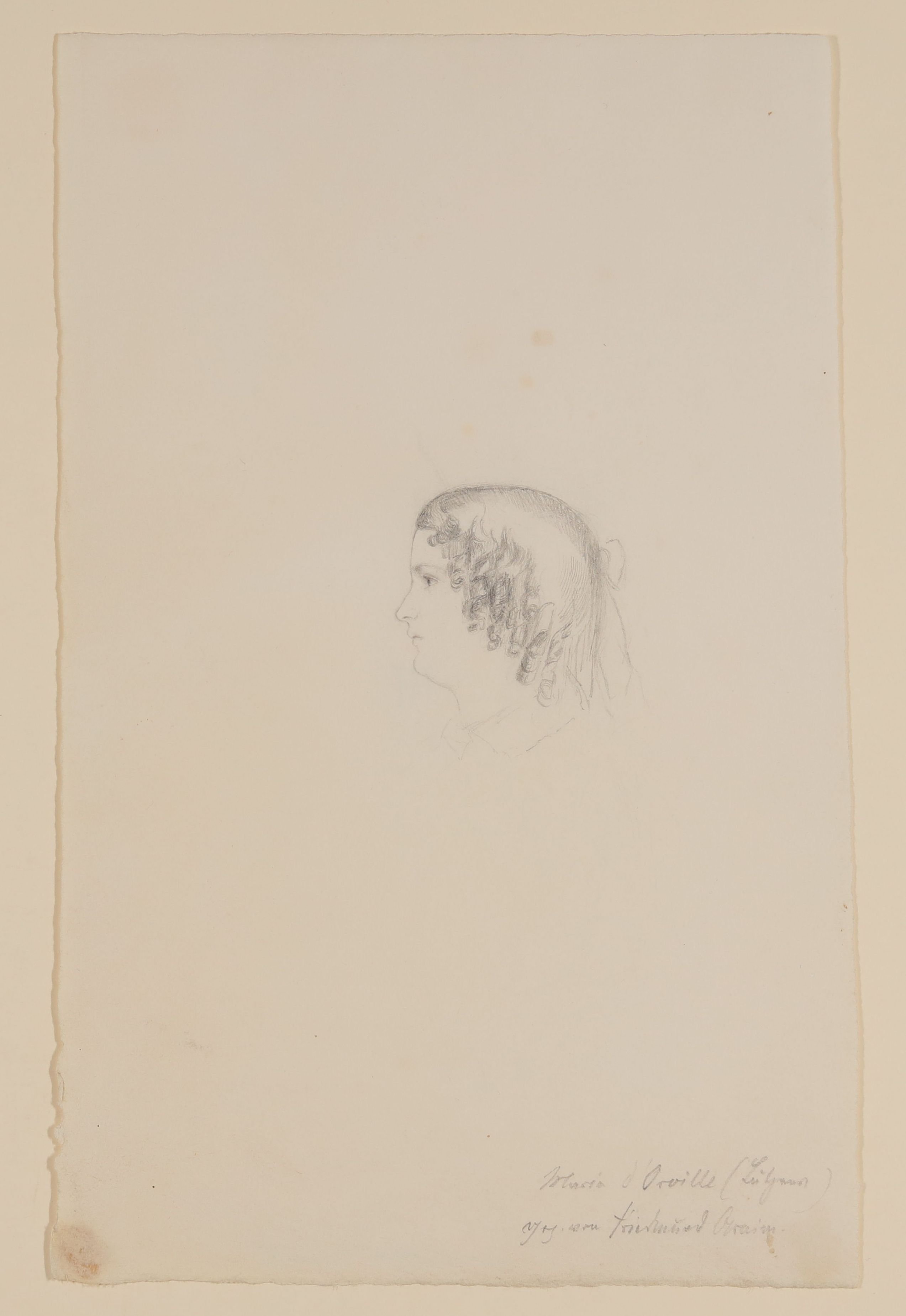 Marie d"Orville im Profil nach links [aus Mappe III aus dem Sommerhoff-Nachlass] (Freies Deutsches Hochstift / Frankfurter Goethe-Museum CC BY-NC-SA)