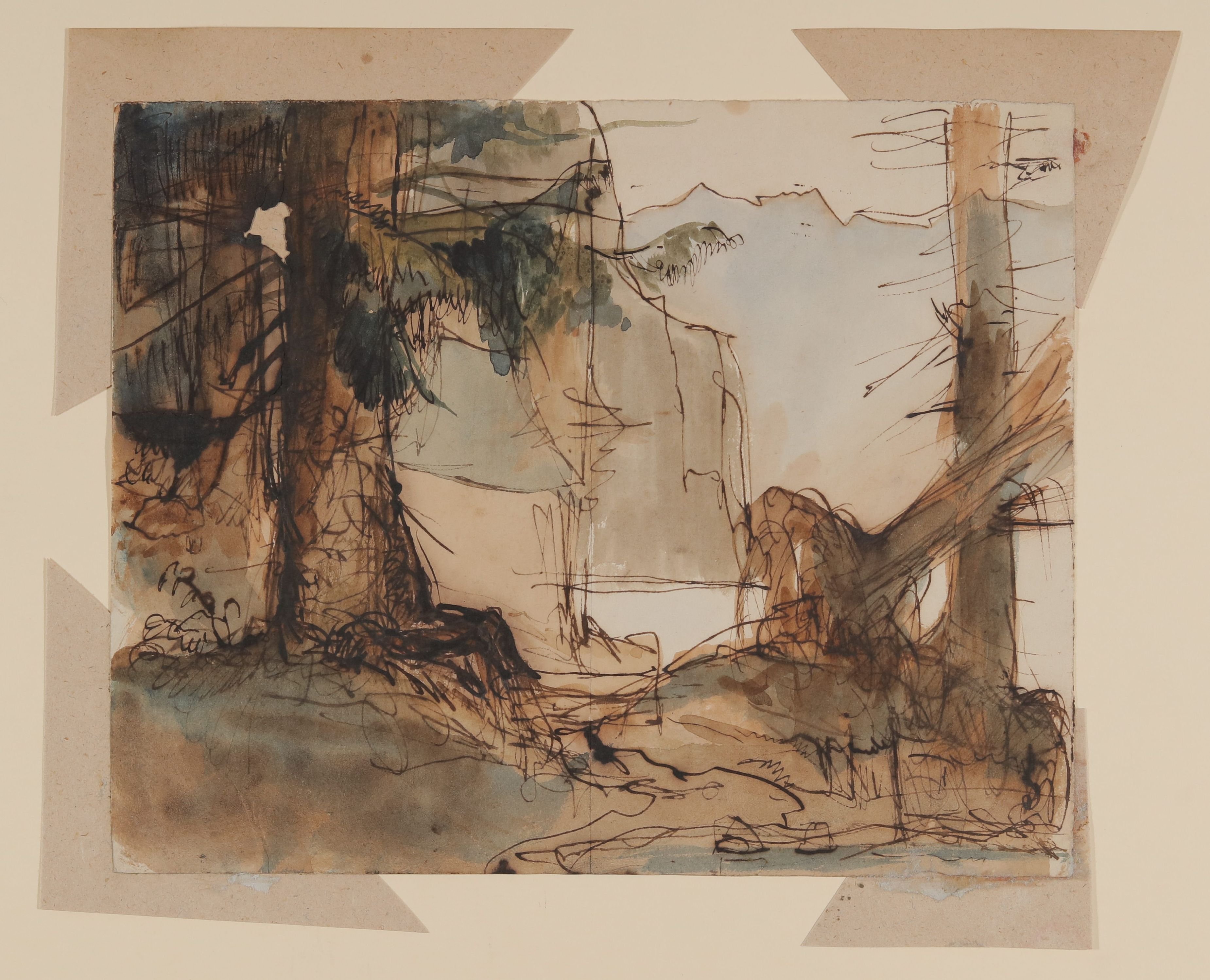 Waldstück [aus Mappe III aus dem Sommerhoff-Nachlass] (Freies Deutsches Hochstift / Frankfurter Goethe-Museum CC BY-NC-SA)