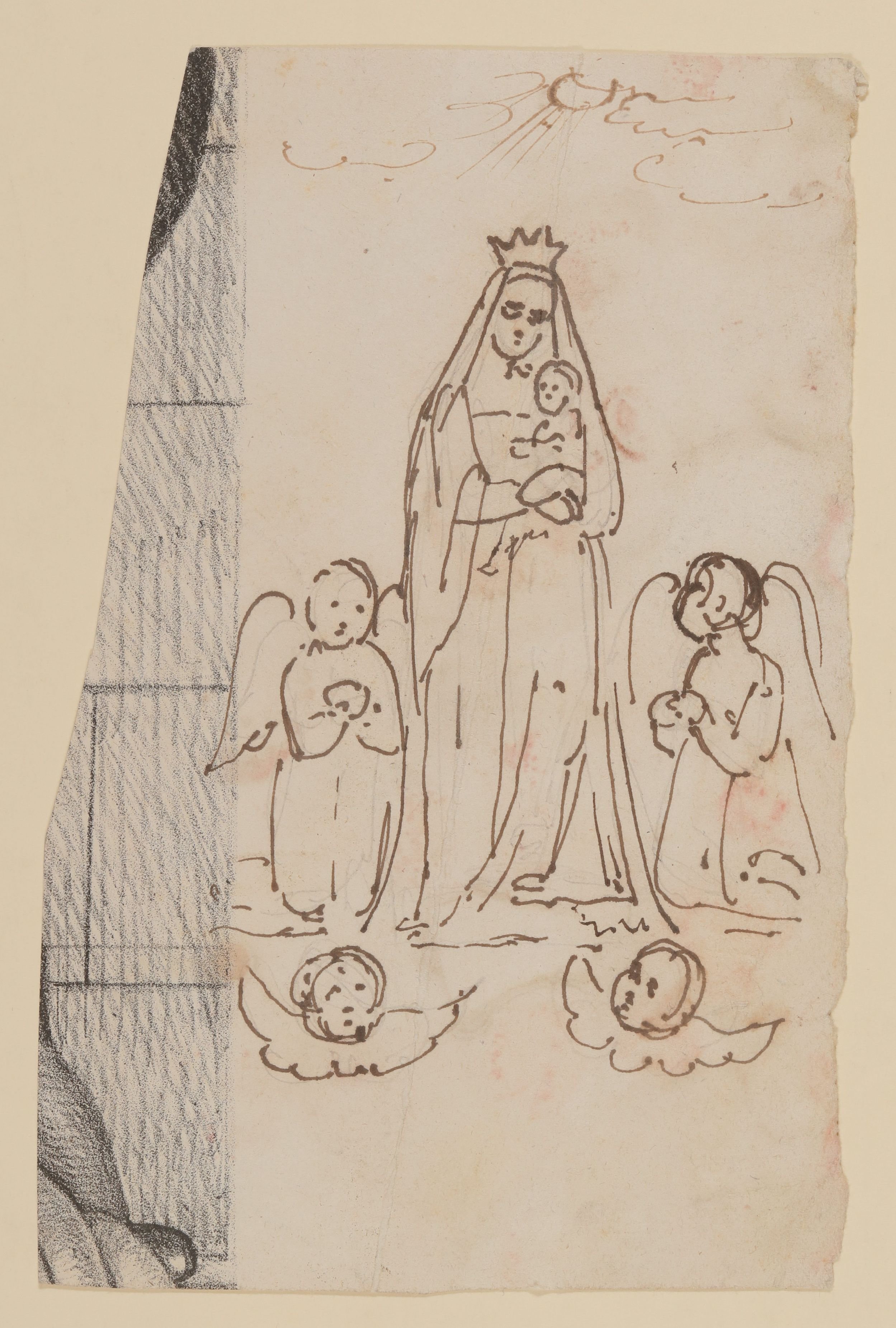 Maria mit Kind zwischen Engeln [aus Mappe III aus dem Sommerhoff-Nachlass] (Freies Deutsches Hochstift / Frankfurter Goethe-Museum CC BY-NC-SA)