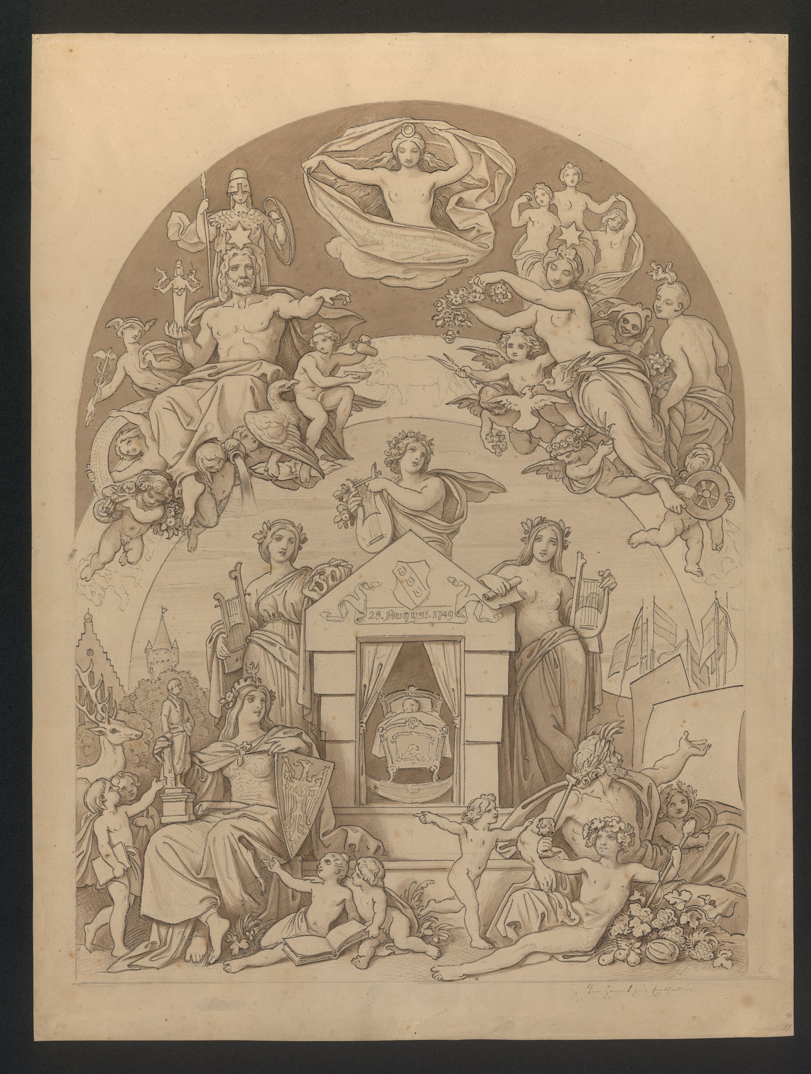 Allegorie auf Goethes Geburt (Freies Deutsches Hochstift / Frankfurter Goethe-Museum Public Domain Mark)