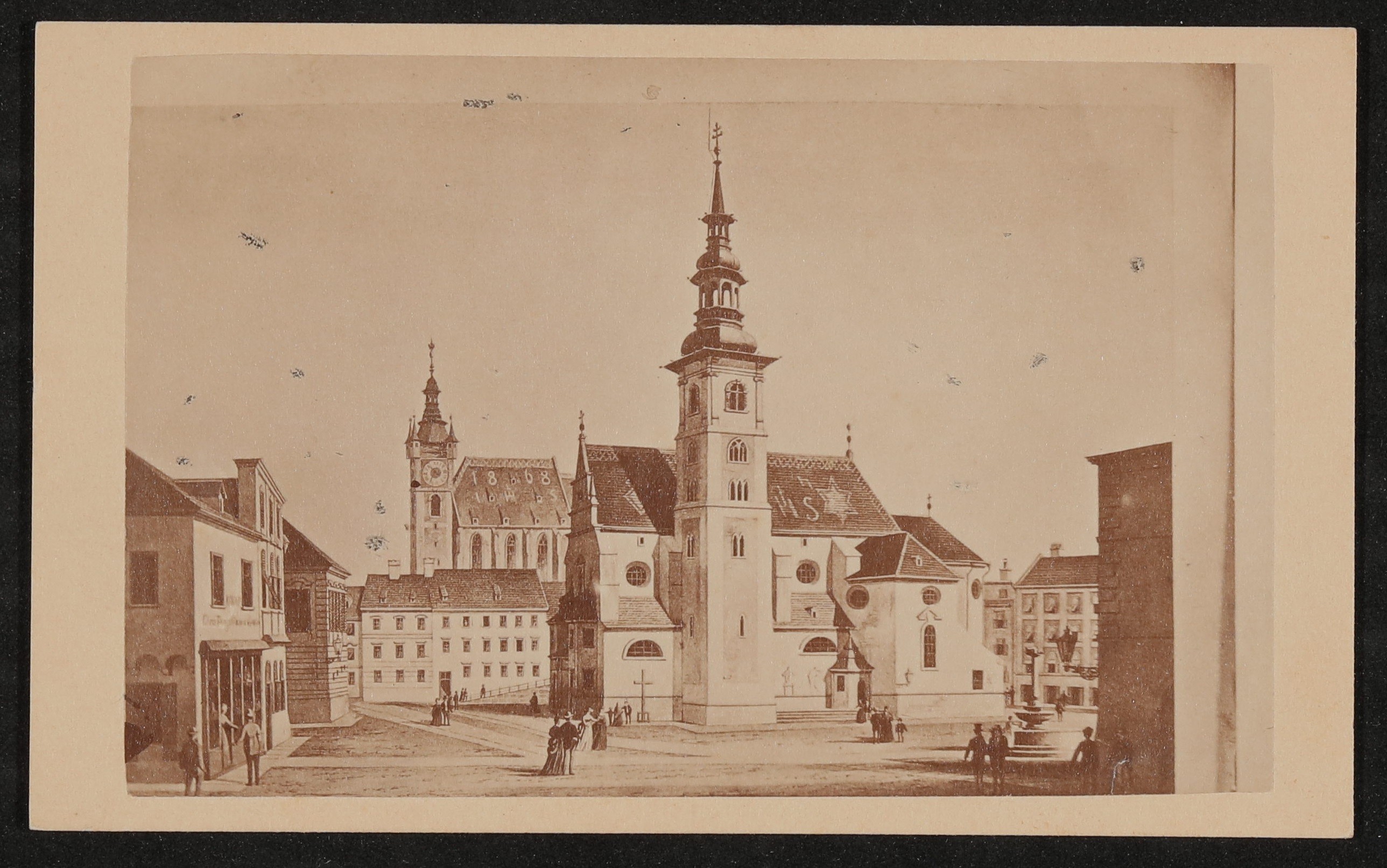 Pfarrkirche St. Veit (Krems), mit Umschlag von Hofmannsthals Vater (Freies Deutsches Hochstift / Frankfurter Goethe-Museum CC BY-NC-SA)