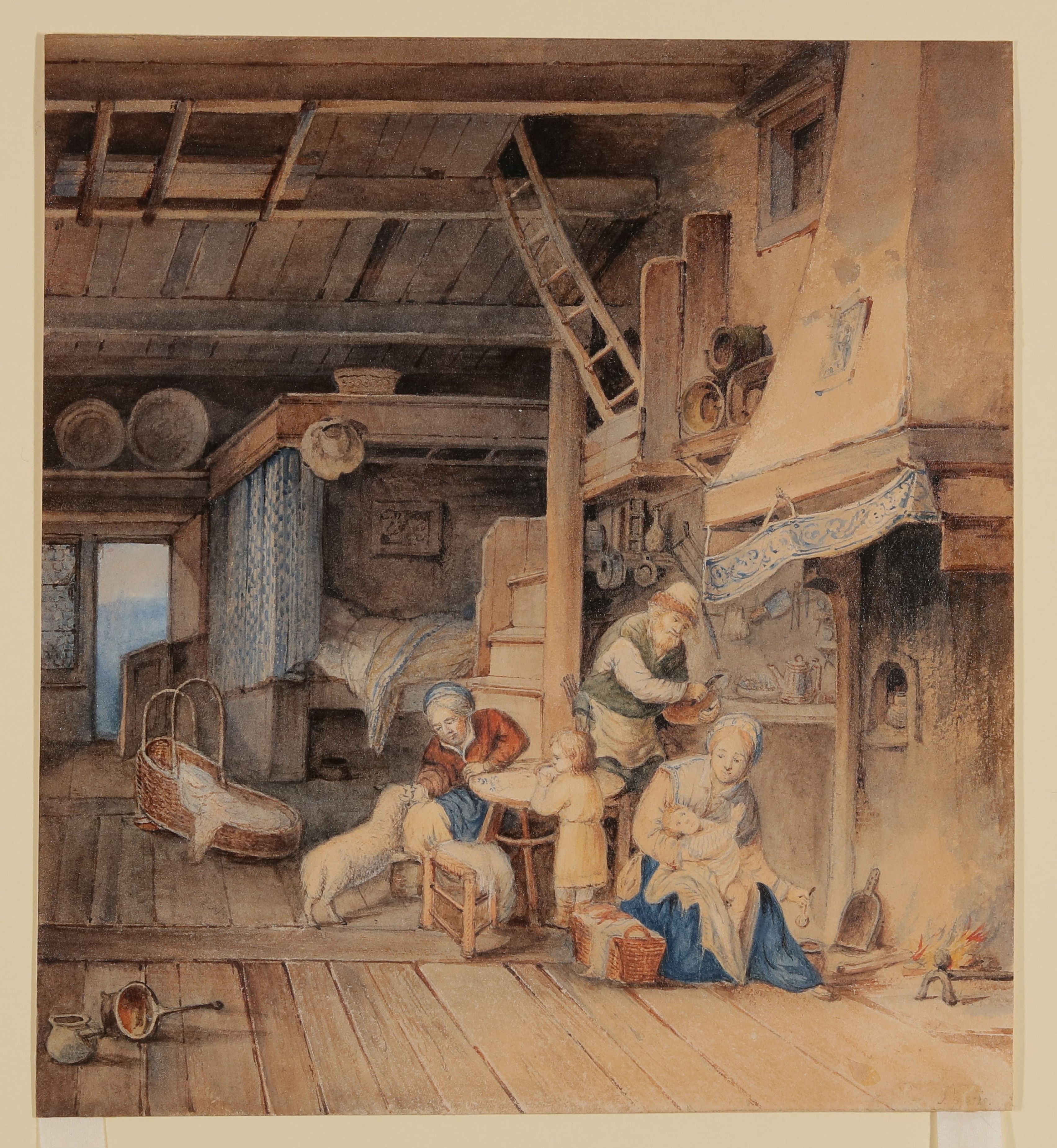 Bäuerliches Interieur [nach Adriaen van Ostade "Die Familie" von 1647] (Freies Deutsches Hochstift / Frankfurter Goethe-Museum CC BY-NC-SA)