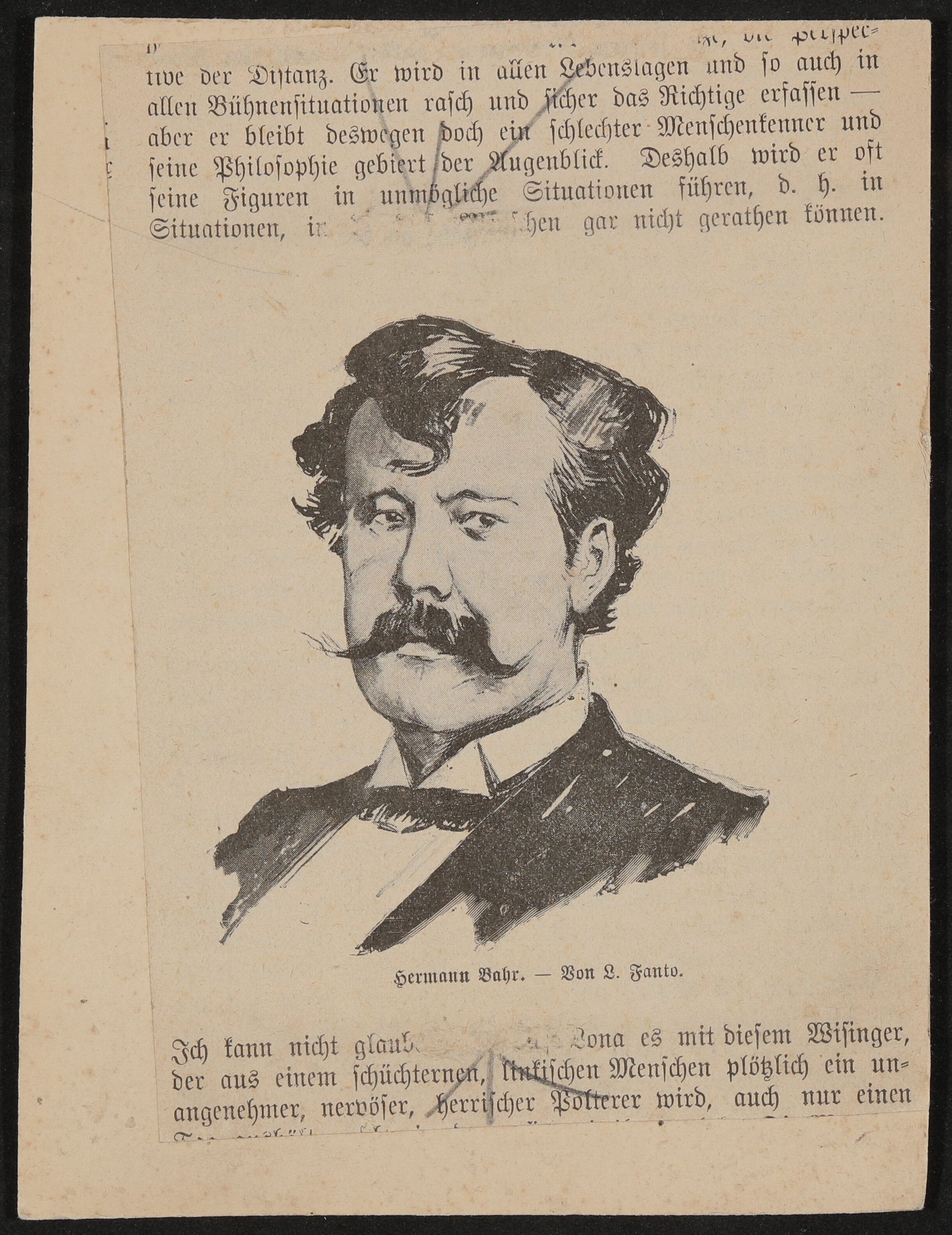 Portraitzeichnung von Hermann Bahr von Leonhard Fanto (Freies Deutsches Hochstift / Frankfurter Goethe-Museum CC BY-NC-SA)