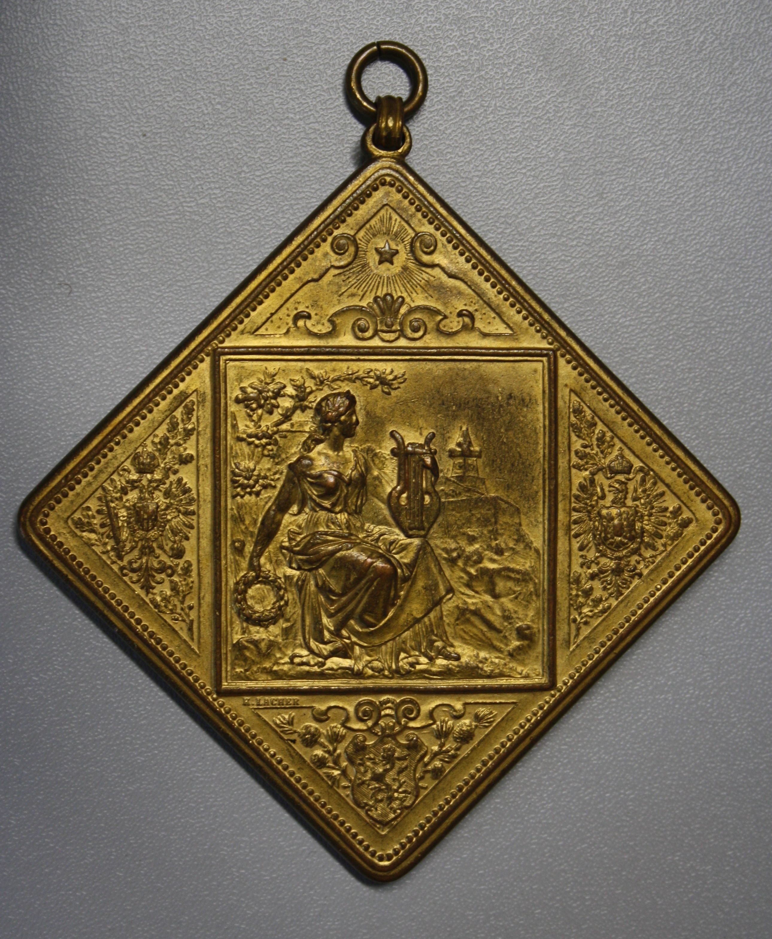 Medaille zum 6. Bundessängerfest Graz 1902 (Spohr Museum CC BY-NC-SA)