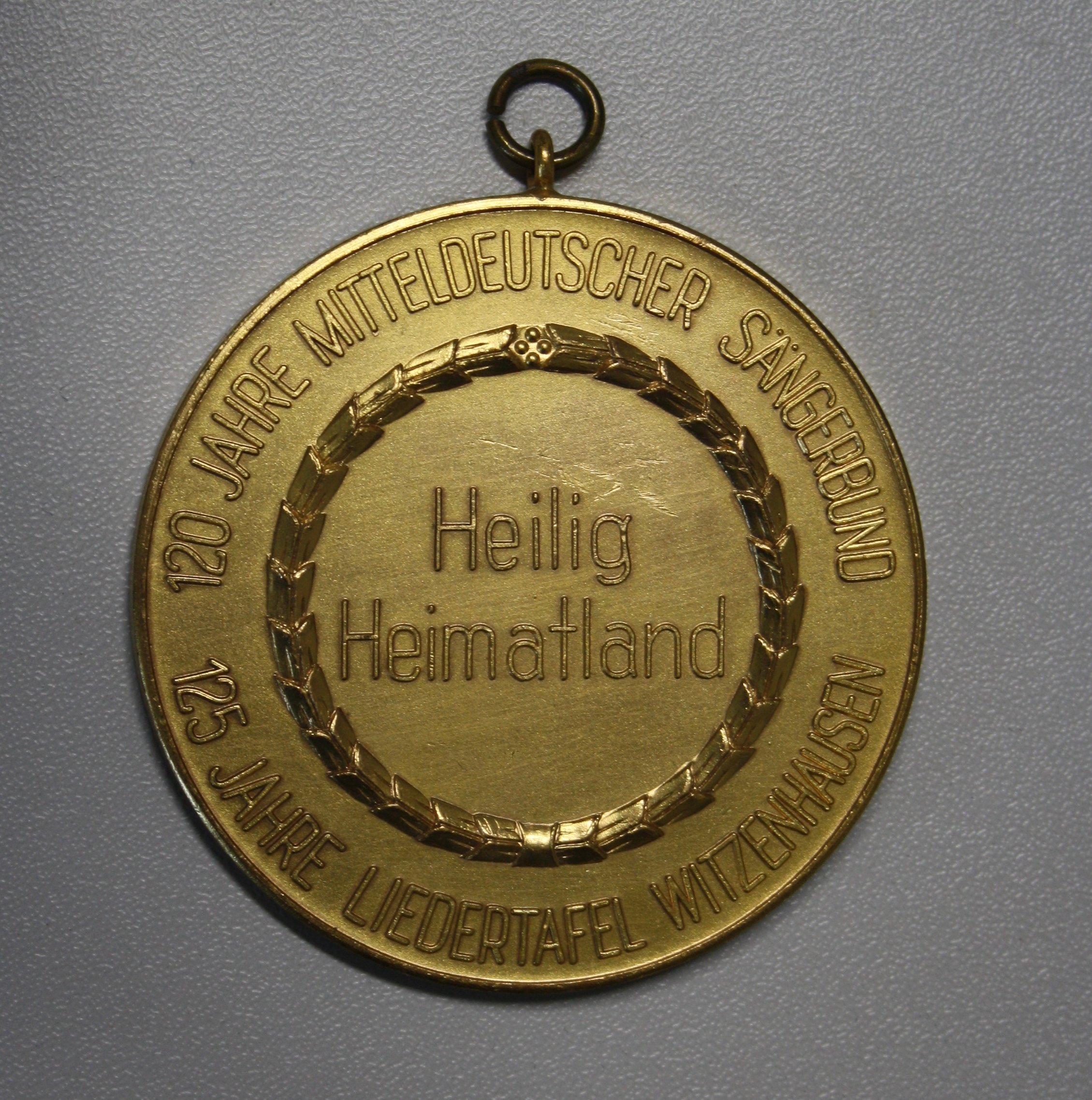 Medaille zur 120 Jahre Feier des Mitteldeutschen Sängerbunds Witzenhausen 1959 (Spohr Museum CC BY-NC-SA)
