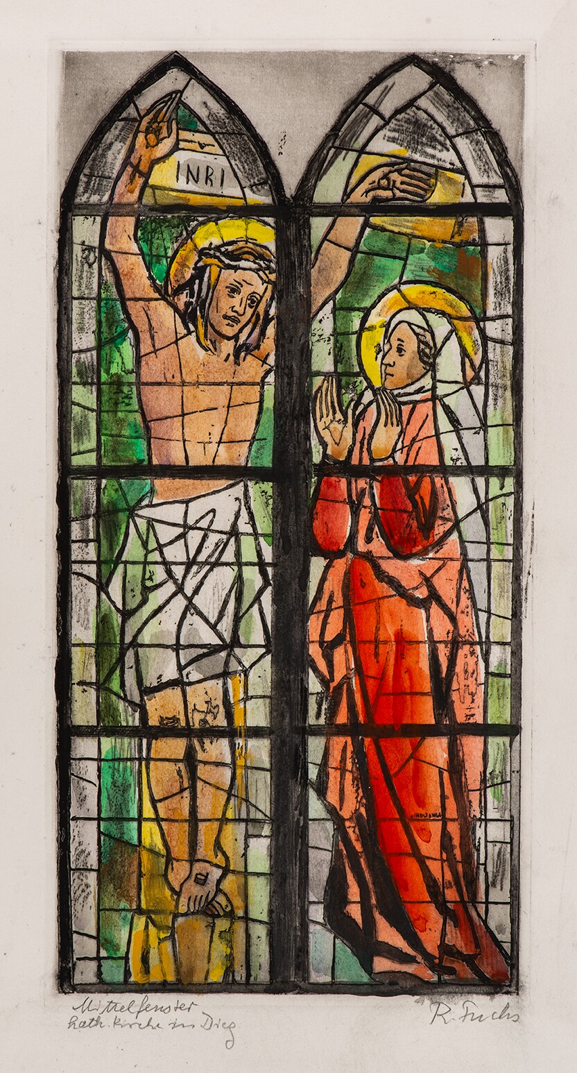 Entwurf Kirchenfenster mit Jesus (Kunstsammlung Limburg an der Lahn CC BY-NC-ND)