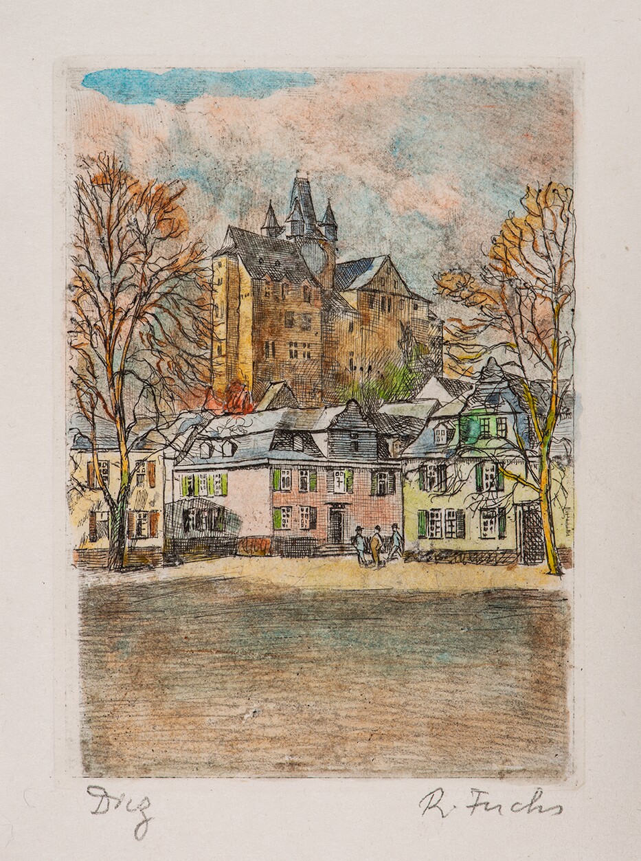 Diez, Blick aufs Schloss (Kunstsammlung Limburg an der Lahn CC BY-NC-ND)