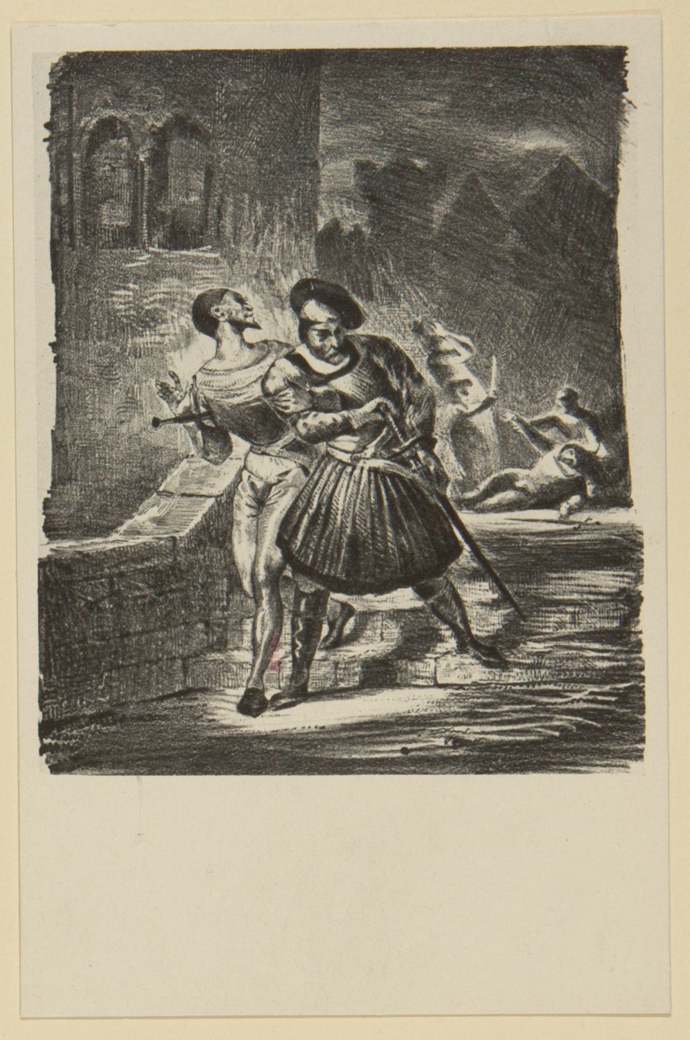 Mephisto und Faust fliehen nach dem Duell (Freies Deutsches Hochstift / Frankfurter Goethe-Museum CC BY-NC-SA)