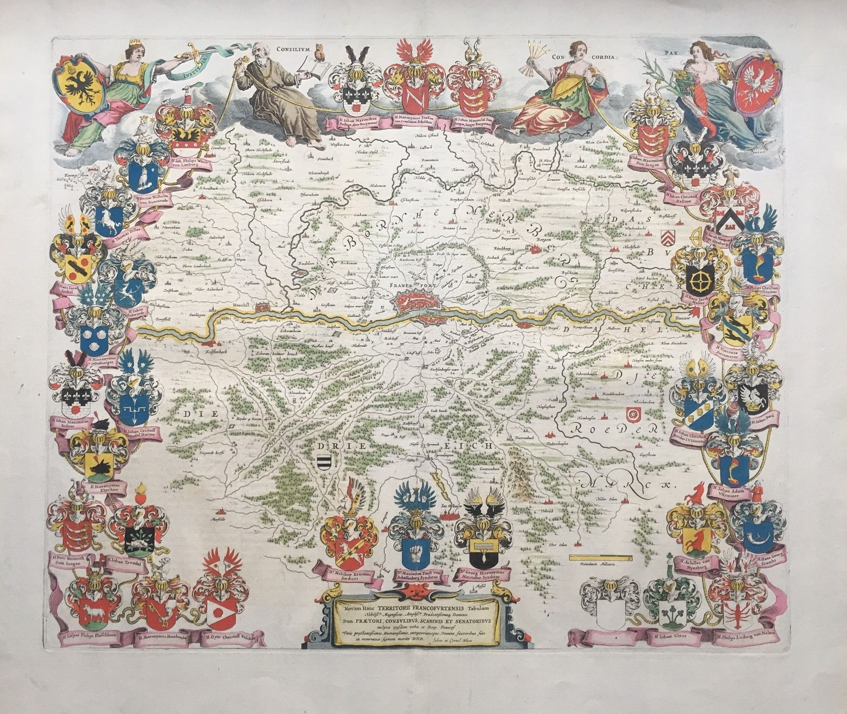 Gebietskarte von Frankfurt (Main), Kupferstich, vor 1640 (Taunus-Rhein-Main - Regionalgeschichtliche Sammlung Dr. Stefan Naas CC BY-NC-SA)