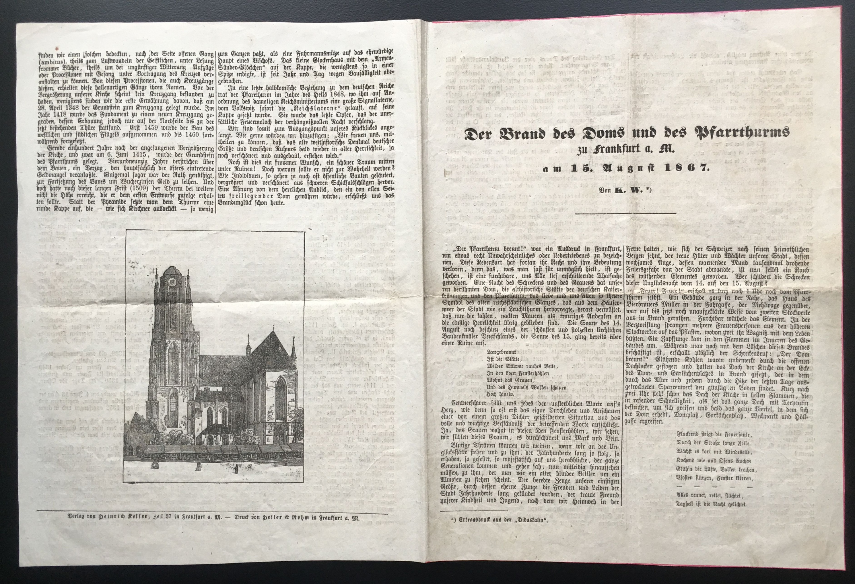 Der Brand des Doms und des Pfarrthurms zu Frankfurt a. M. am 15. August 1867 (Taunus-Rhein-Main - Regionalgeschichtliche Sammlung Dr. Stefan Naas CC BY-NC-SA)
