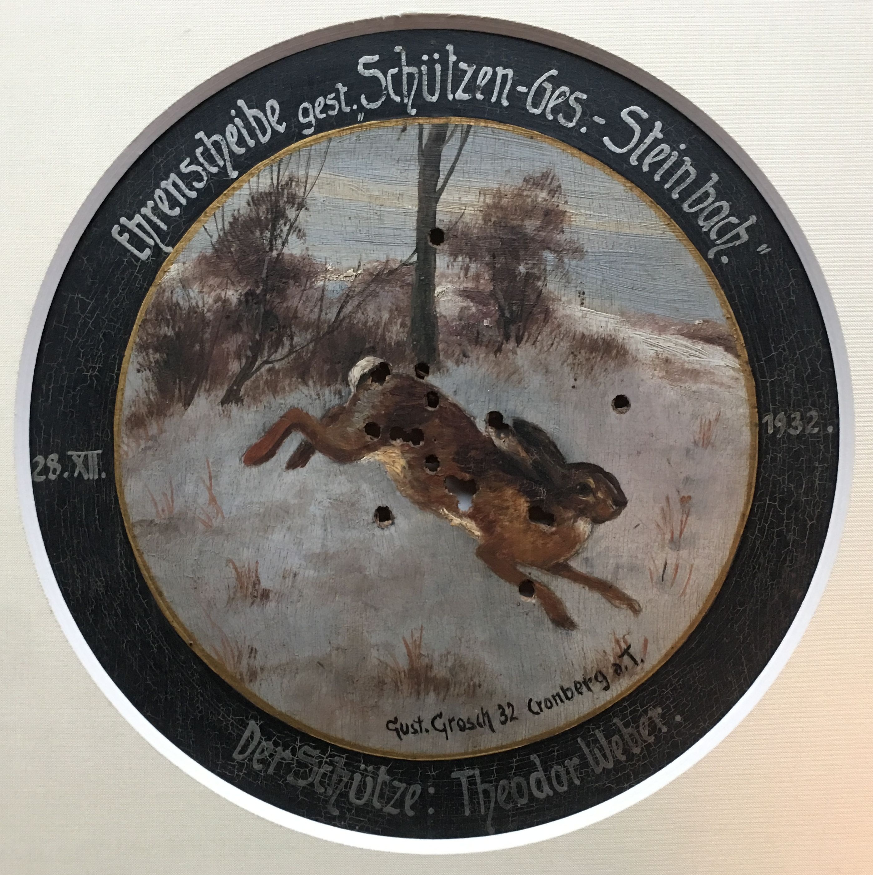 Ehrenscheibe der Schützengesellschaft Steinbach, 1932 (Taunus-Rhein-Main - Regionalgeschichtliche Sammlung Dr. Stefan Naas CC BY-NC-SA)