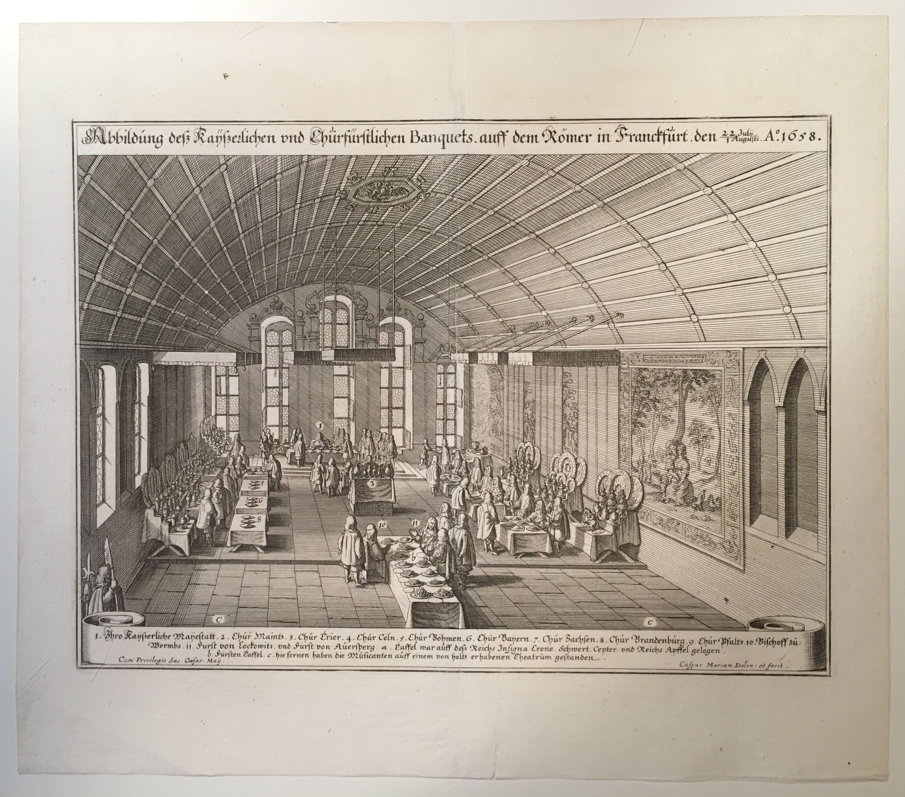 Abbildung deß kayßerlichen und Churfürstlichen Banquets auff dem Römer, 1658 (Taunus-Rhein-Main - Regionalgeschichtliche Sammlung Dr. Stefan Naas CC BY-NC-SA)