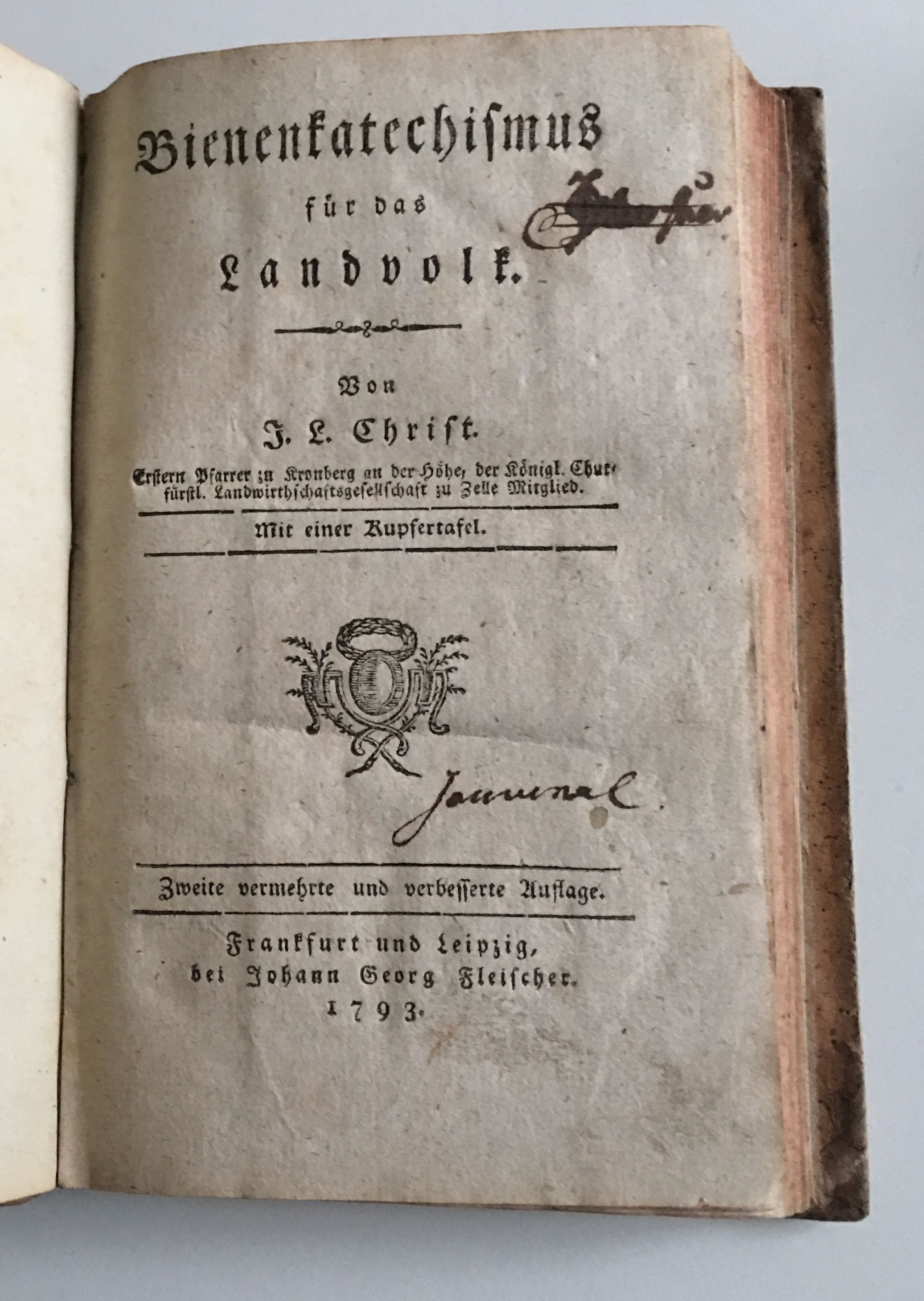 Johann Ludwig Christ, Bienenkatechismus für das Landvolk, 2. Auflage 1793 (Taunus-Rhein-Main - Regionalgeschichtliche Sammlung Dr. Stefan Naas CC BY-NC-SA)