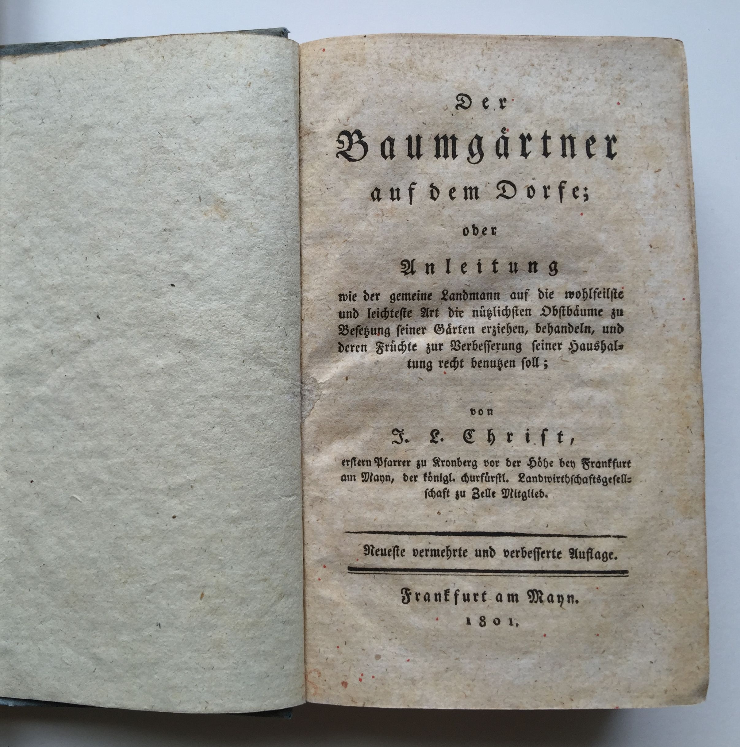 Johann Ludwig Christ, Der Baumgärtner auf dem Dorfe, neuste Auflage, 1801. (Taunus-Rhein-Main - Regionalgeschichtliche Sammlung Dr. Stefan Naas CC BY-NC-SA)