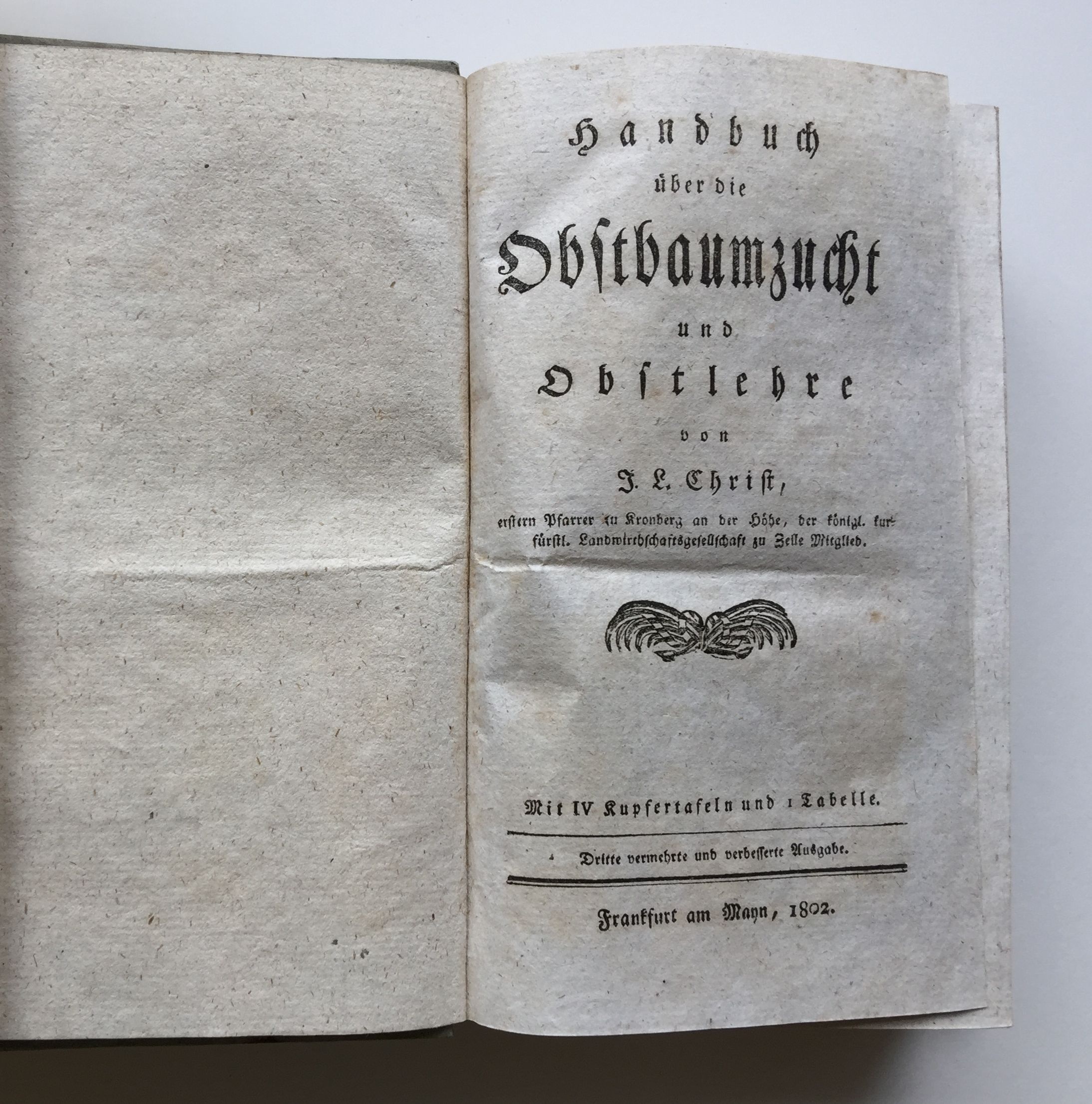Johann Ludwig Christ, Handbuch über die Obstbaumzucht und Obstlehre, 3. Auflage, 1802 (Taunus-Rhein-Main - Regionalgeschichtliche Sammlung Dr. Stefan Naas CC BY-NC-SA)