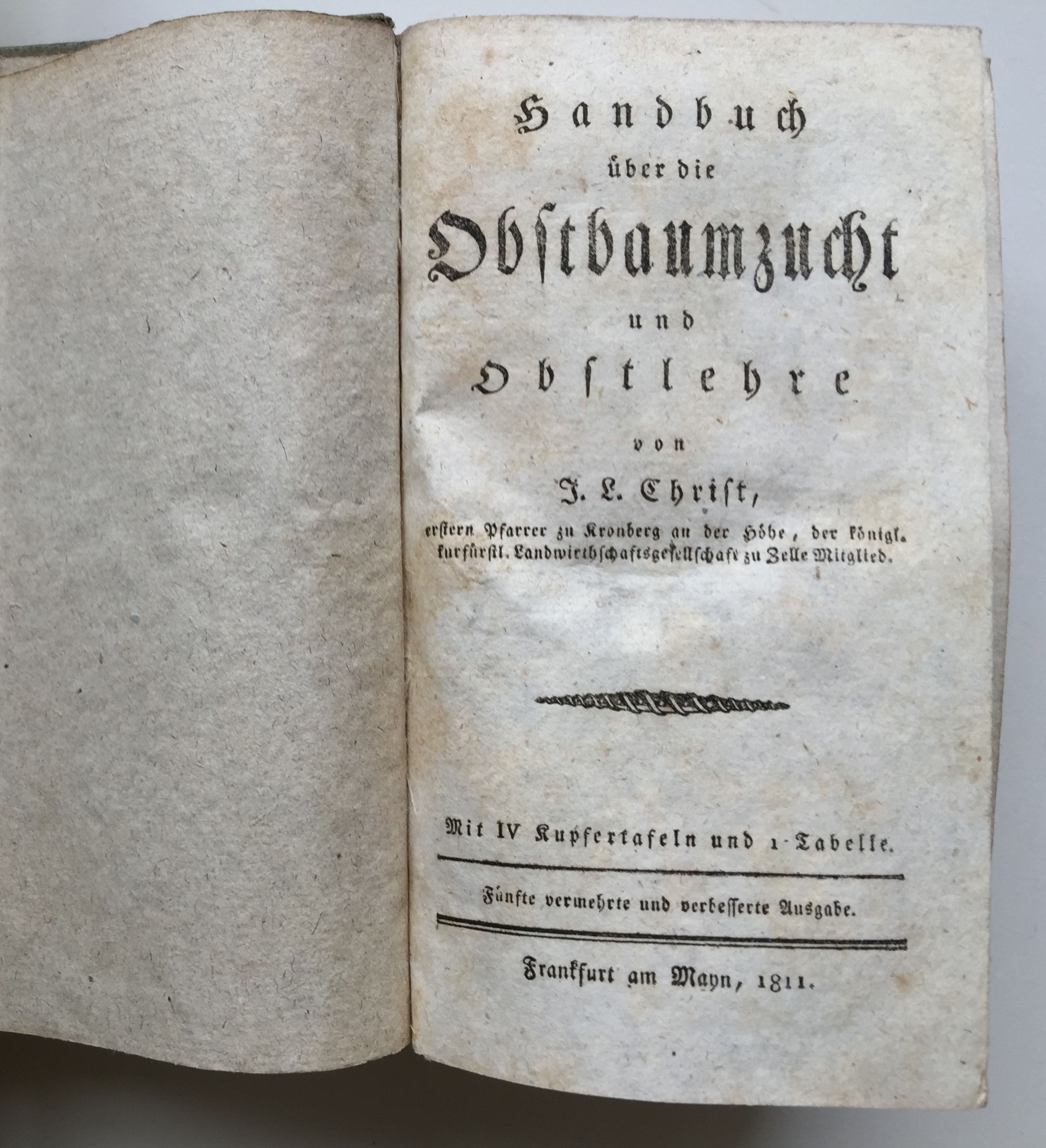 Johann Ludwig Christ, Handbuch über die Obstbaumzucht und Obstlehre, 5. Auflage, 1811. (Taunus-Rhein-Main - Regionalgeschichtliche Sammlung Dr. Stefan Naas CC BY-NC-SA)