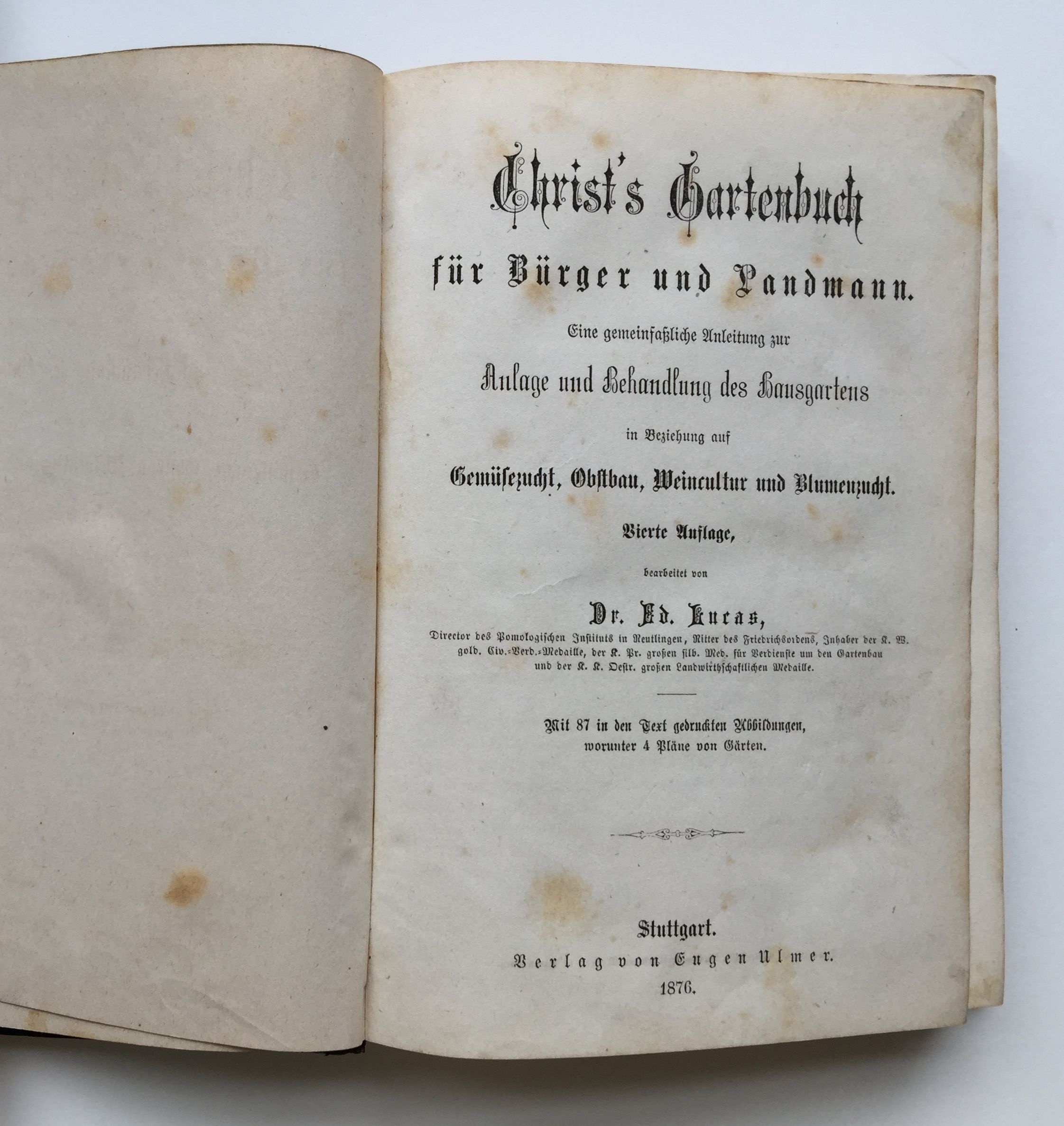 Eduard Lucas, Christ´s Gartenbuch für Bürger und Landmann, 4. Auflage, 1876 (Taunus-Rhein-Main - Regionalgeschichtliche Sammlung Dr. Stefan Naas CC BY-NC-SA)