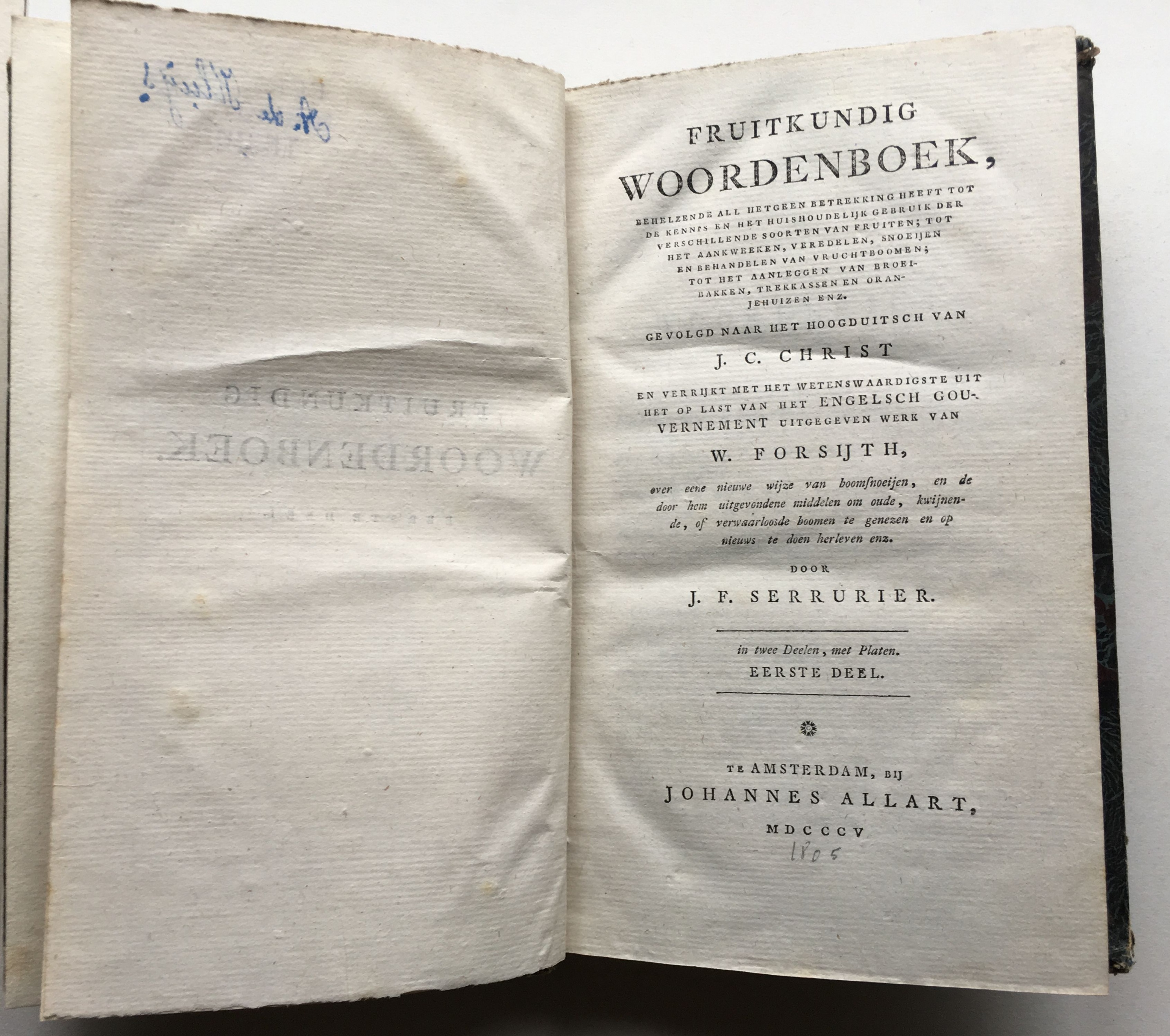 Jacob Frederik Serrurier, Fruitkundig woordenboek, 2 Bände, 1805/1806 (Taunus-Rhein-Main - Regionalgeschichtliche Sammlung Dr. Stefan Naas CC BY-NC-SA)