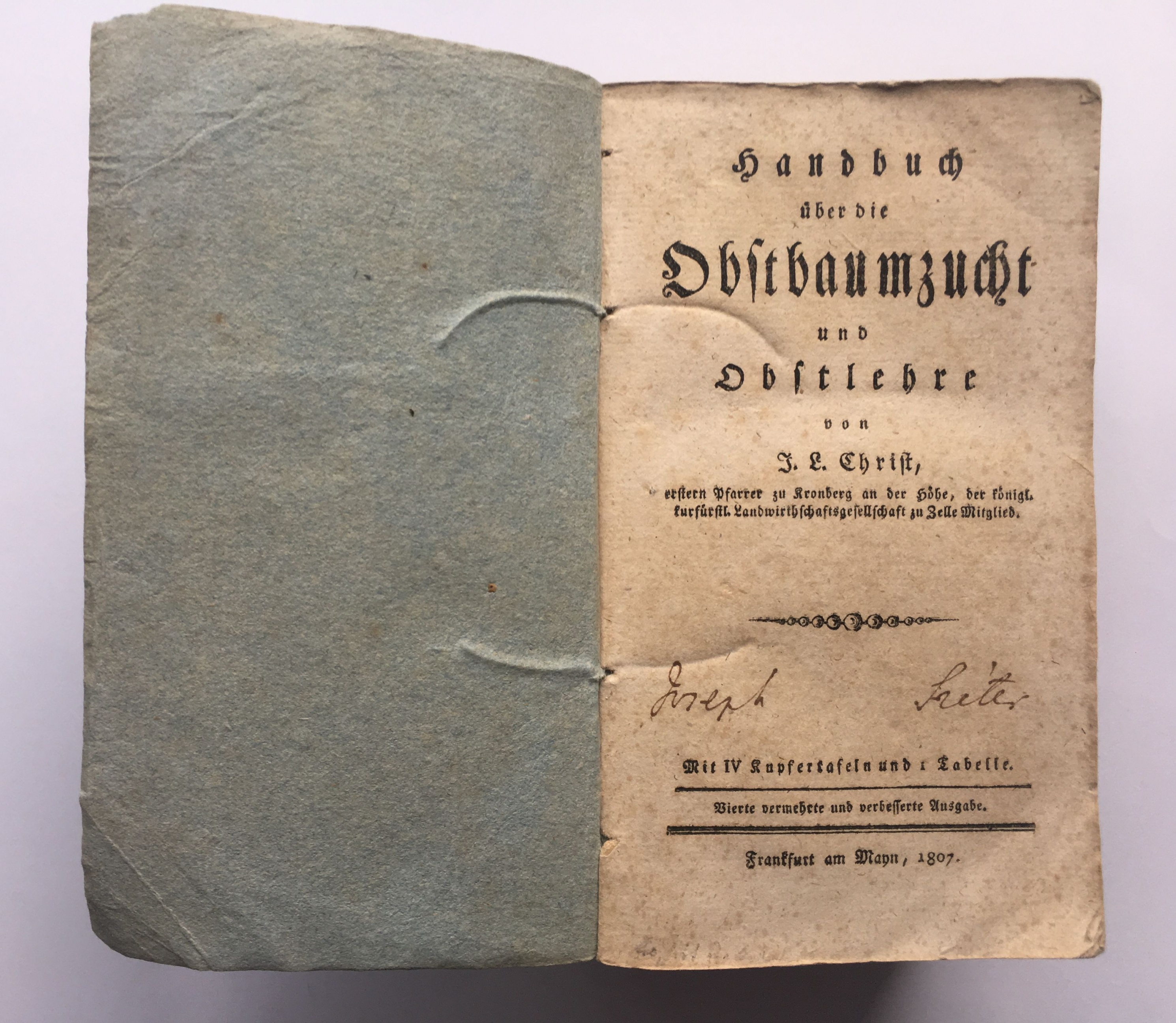 Johann Ludwig Christ, Handbuch über die Obstbaumzucht und Obstlehre. 4. Auflage, 1807 (Taunus-Rhein-Main - Regionalgeschichtliche Sammlung Dr. Stefan Naas CC BY-NC-SA)
